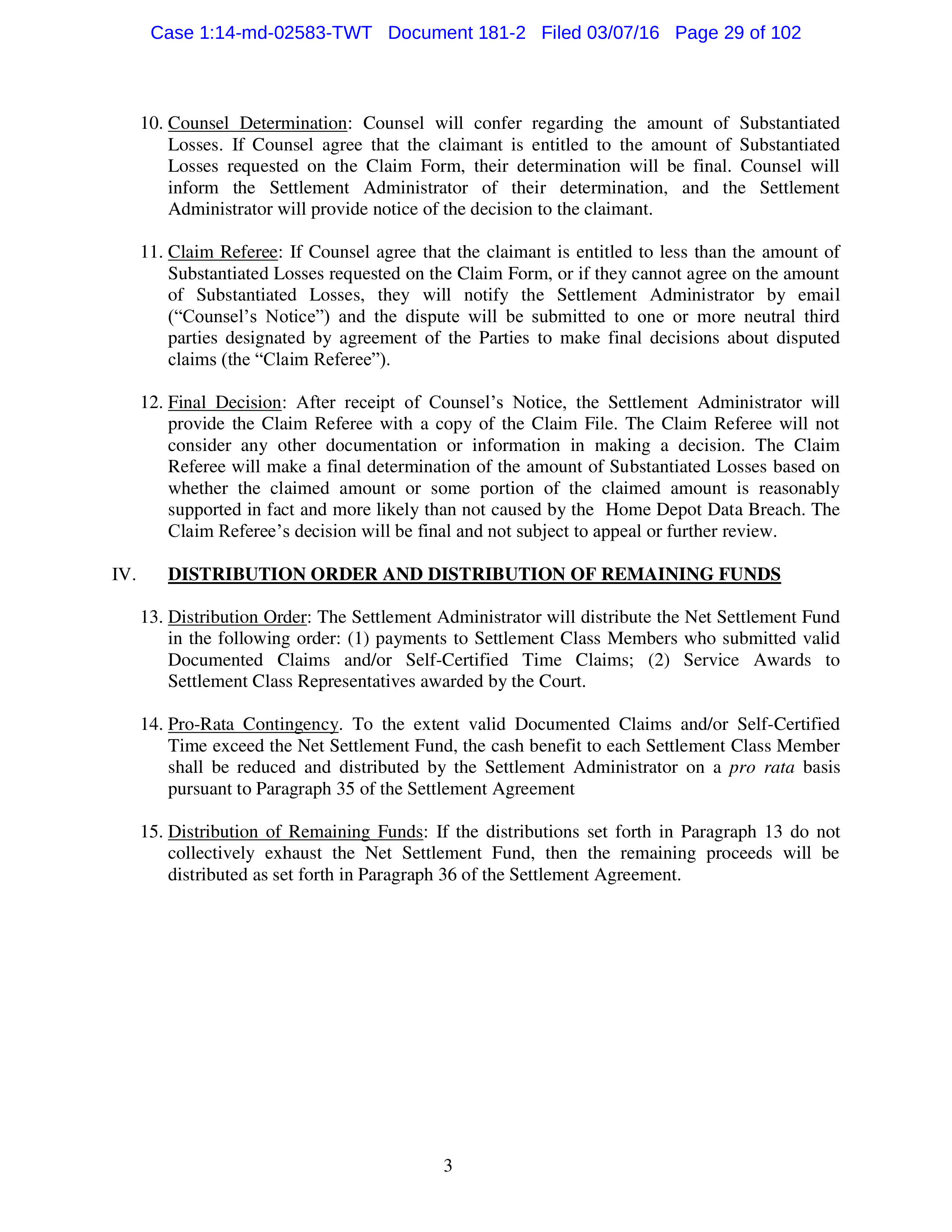THE HOME DEPOT SETTLEMENT AGREEMENT — page 28