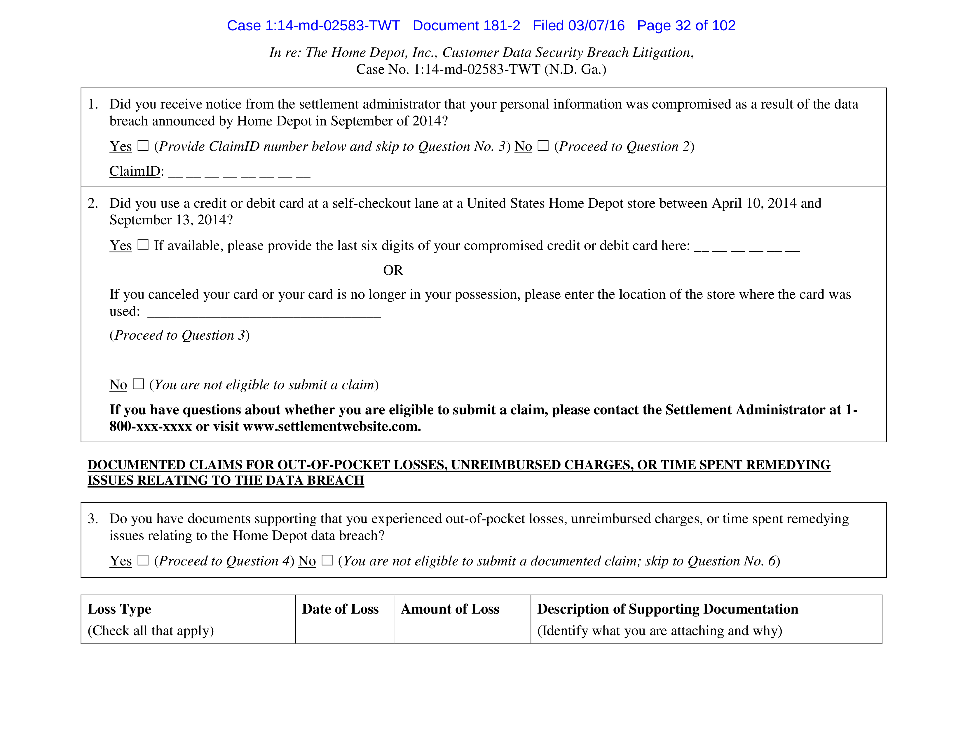 THE HOME DEPOT SETTLEMENT AGREEMENT — page 31