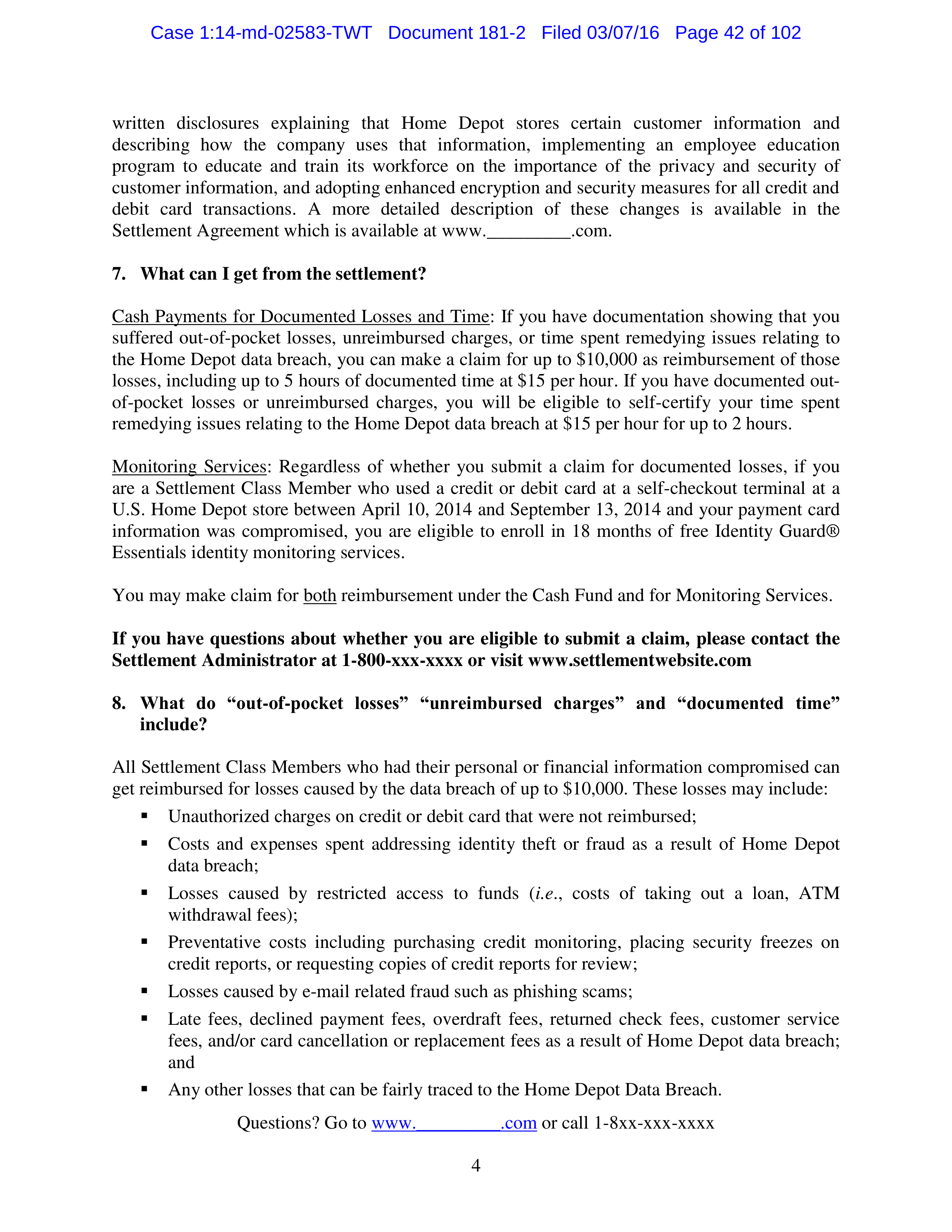 THE HOME DEPOT SETTLEMENT AGREEMENT — page 41