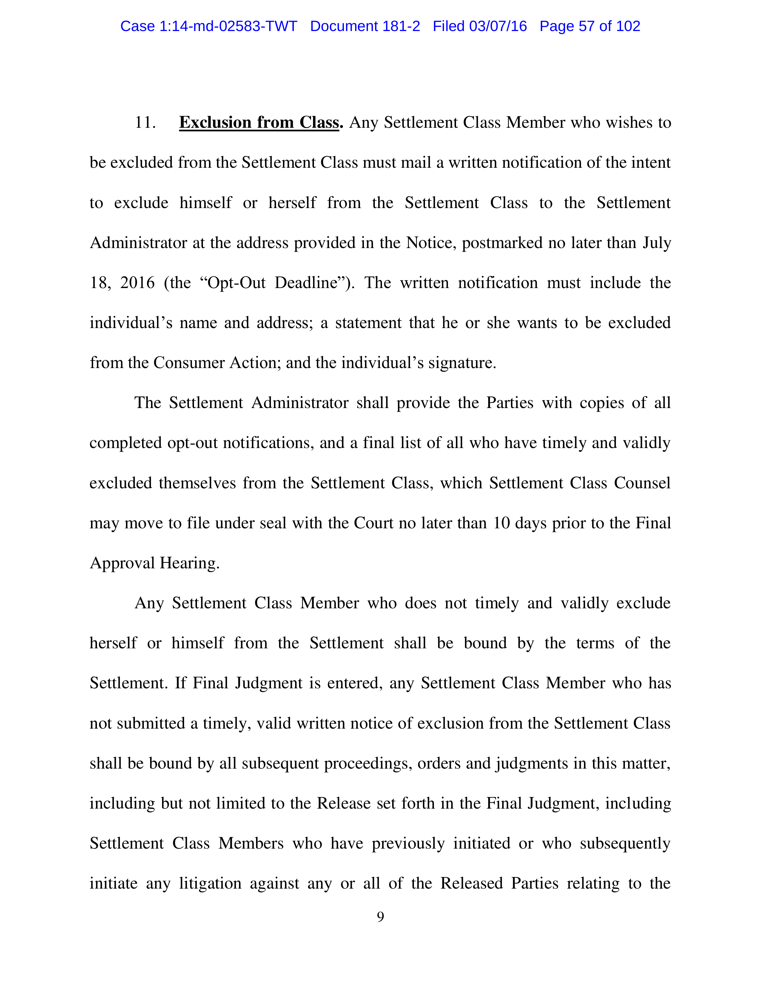 THE HOME DEPOT SETTLEMENT AGREEMENT — page 56