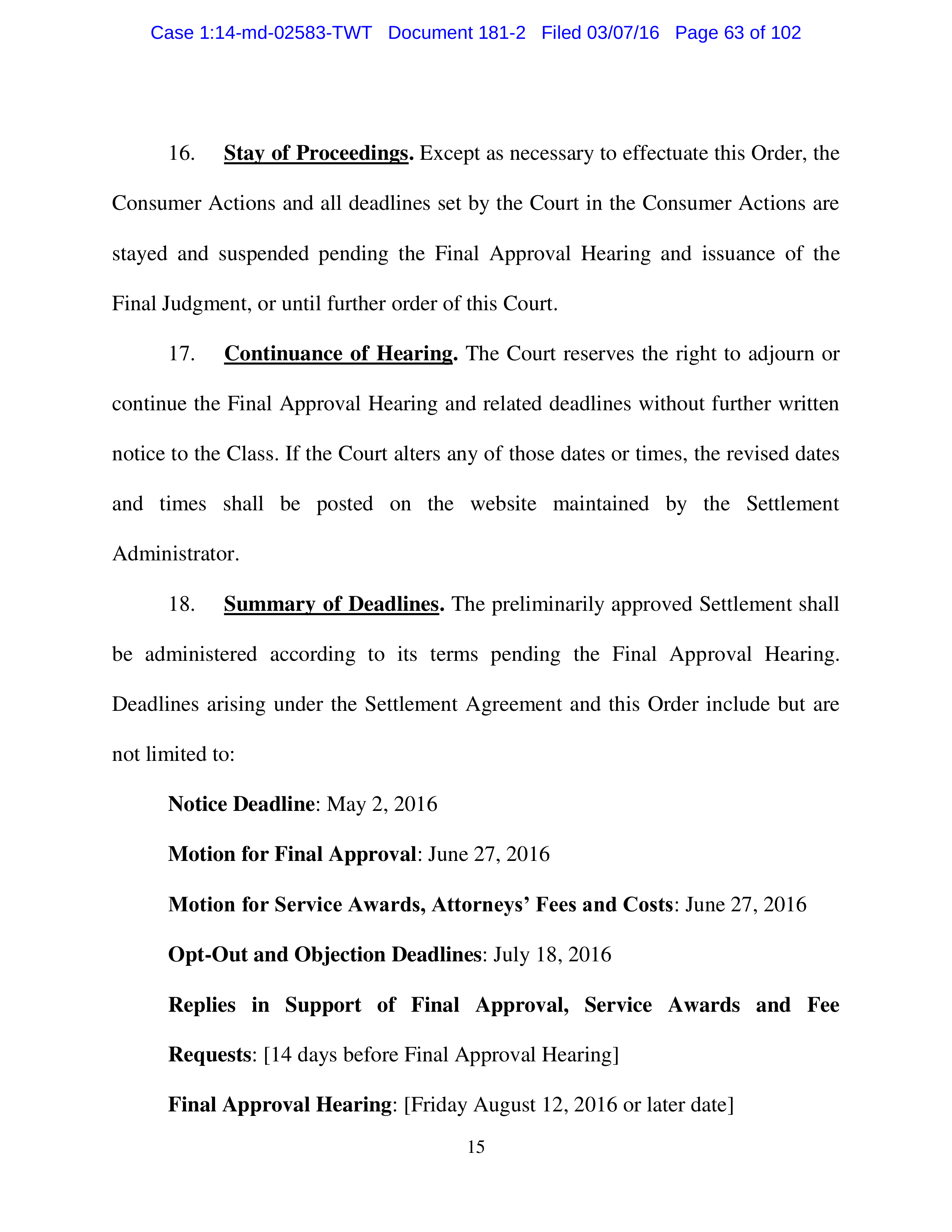 THE HOME DEPOT SETTLEMENT AGREEMENT — page 62