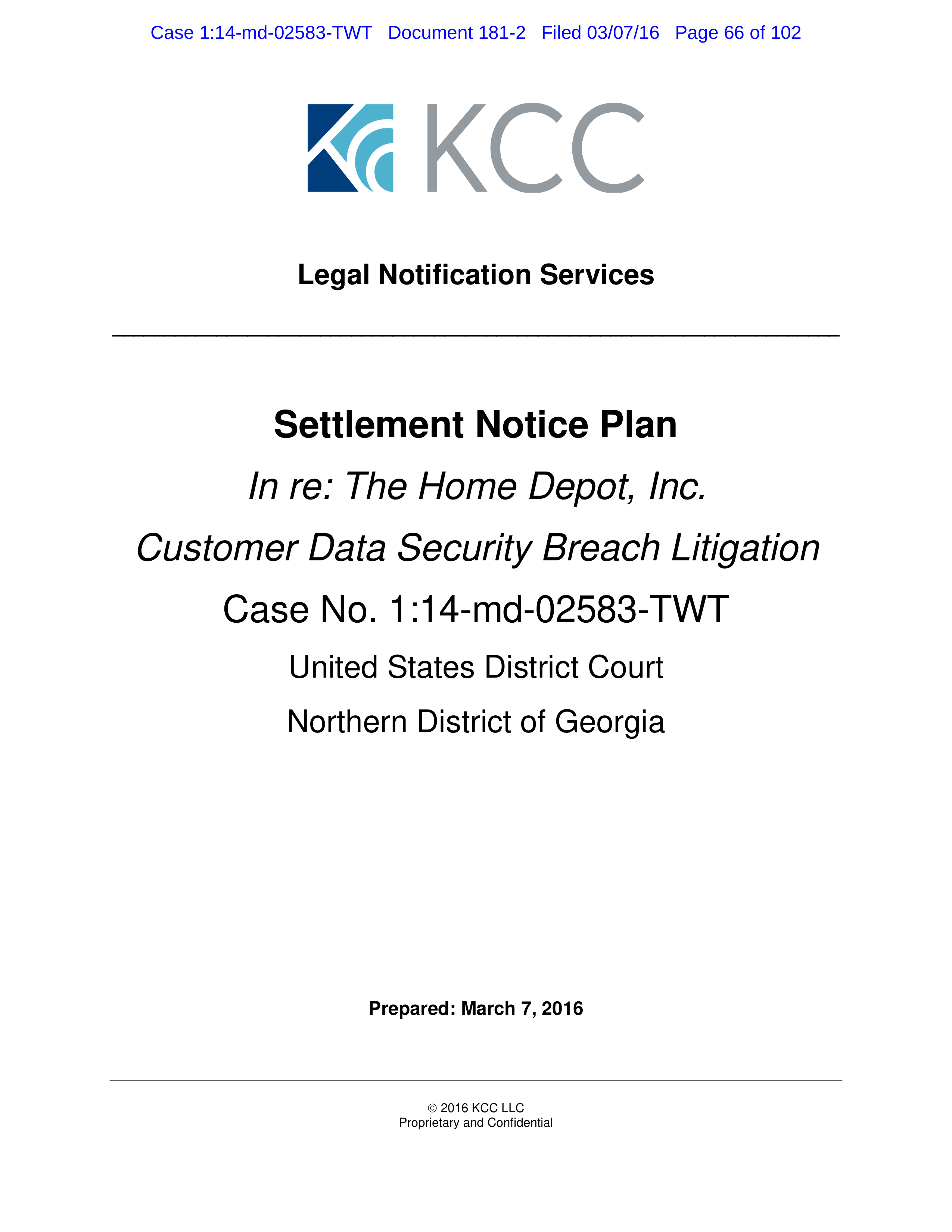 THE HOME DEPOT SETTLEMENT AGREEMENT — page 65