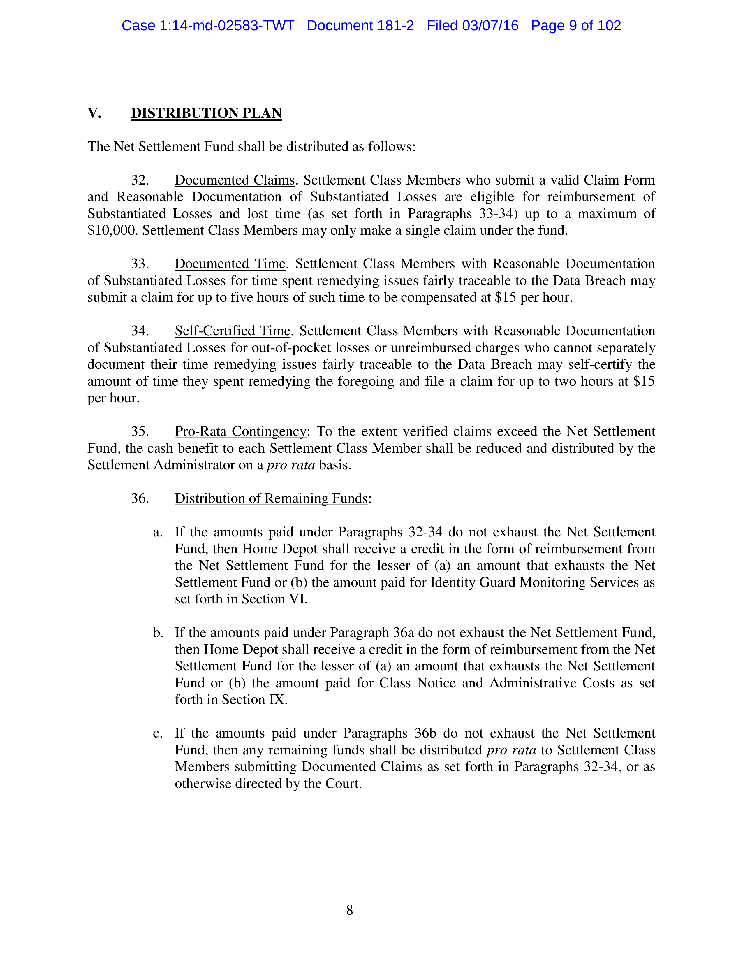 THE HOME DEPOT SETTLEMENT AGREEMENT — page 8