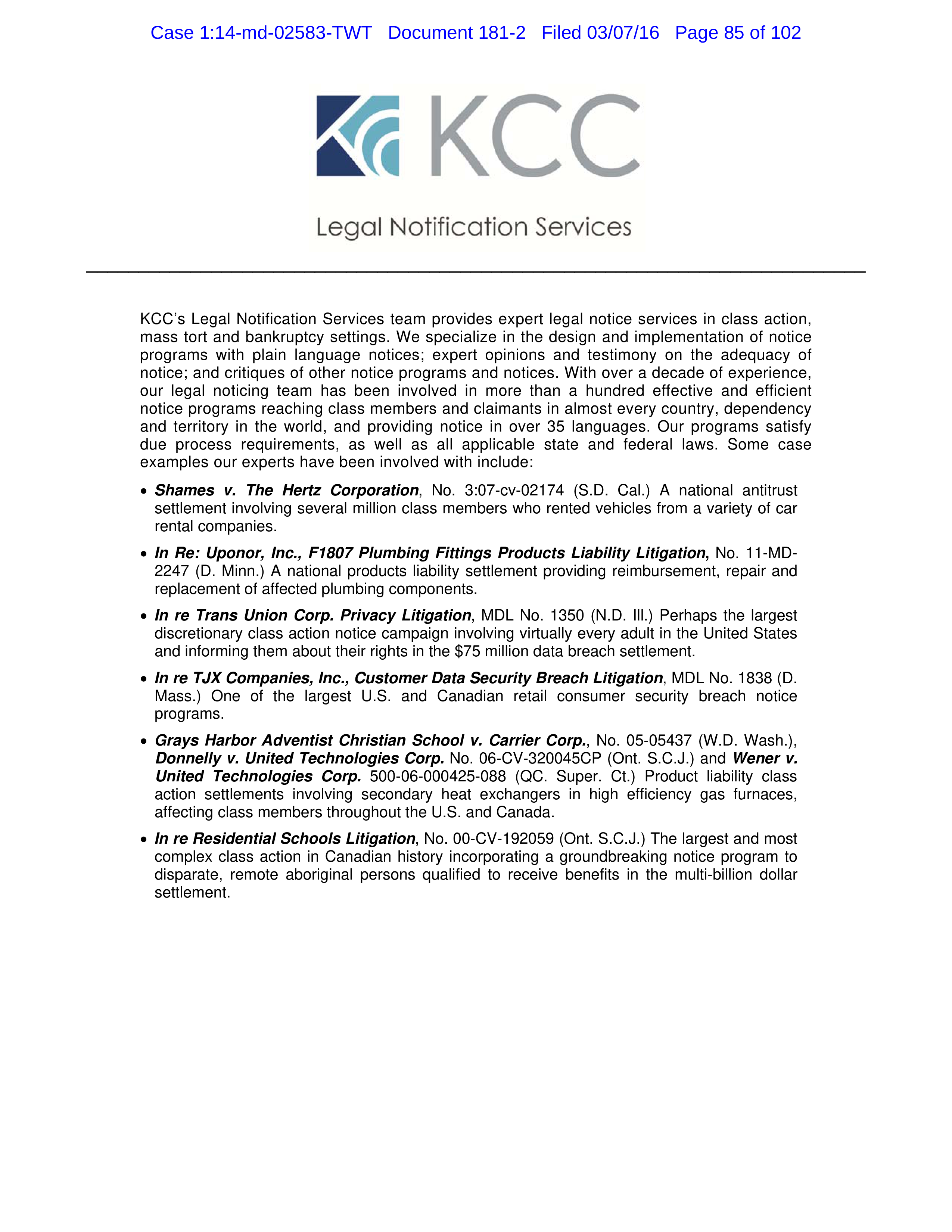 THE HOME DEPOT SETTLEMENT AGREEMENT — page 84