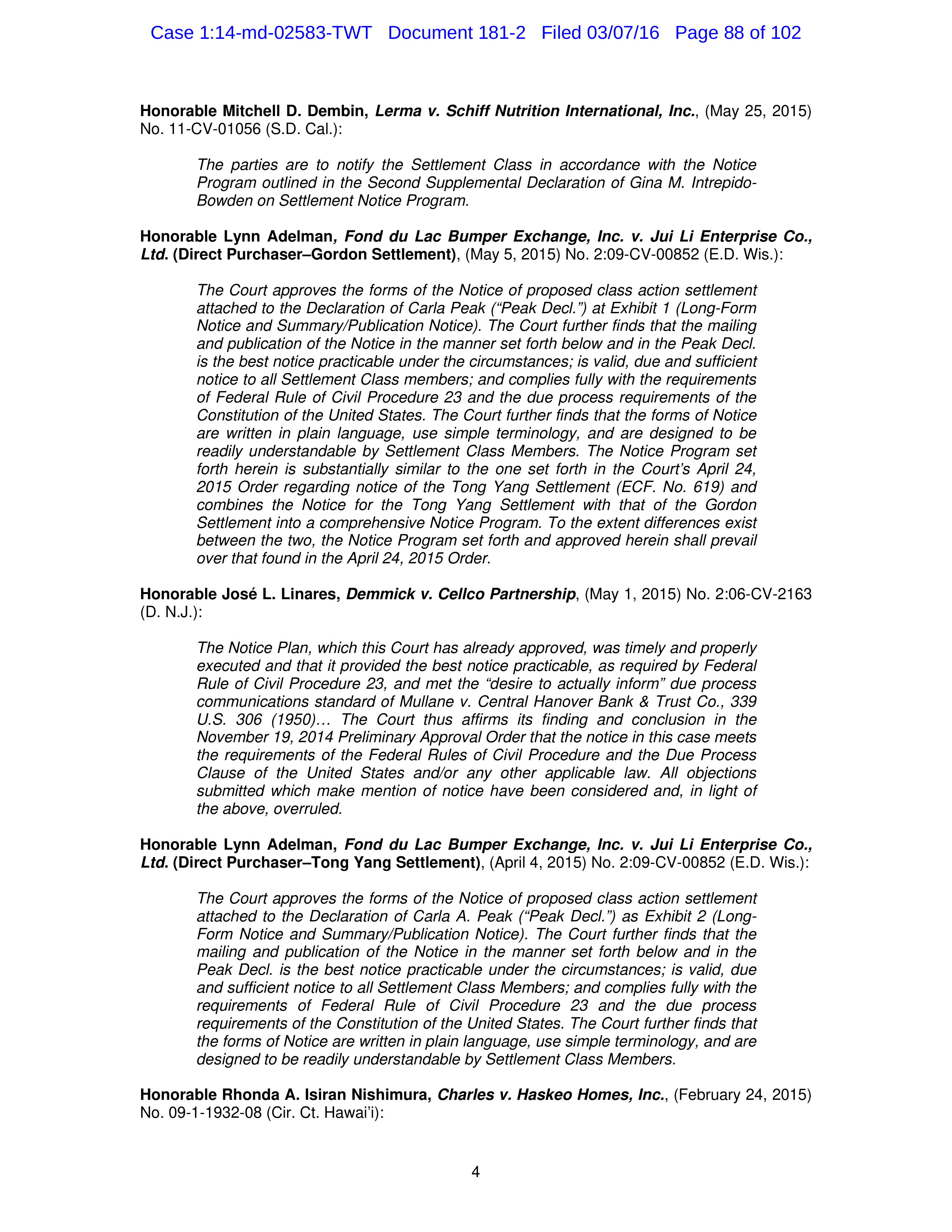 THE HOME DEPOT SETTLEMENT AGREEMENT — page 87