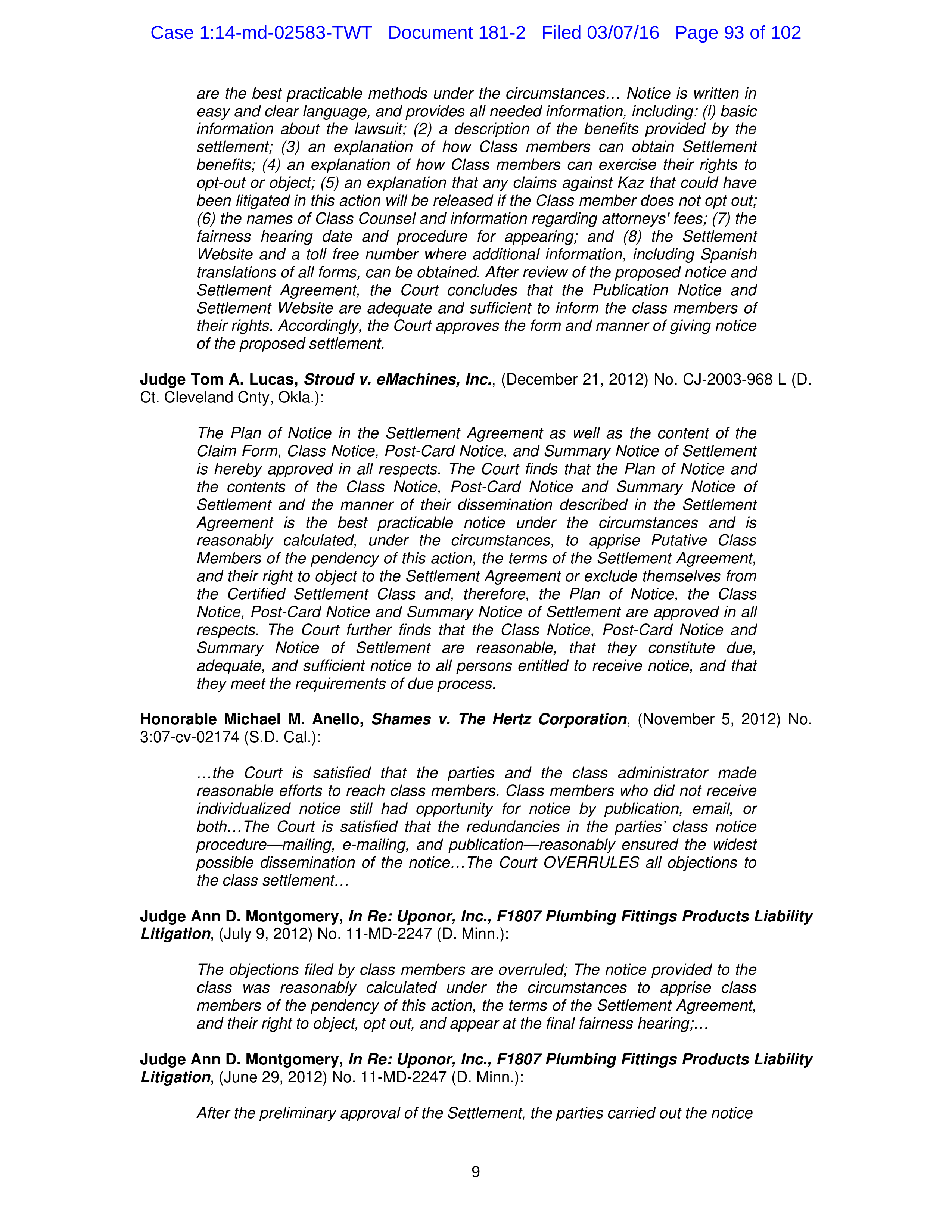 THE HOME DEPOT SETTLEMENT AGREEMENT — page 92