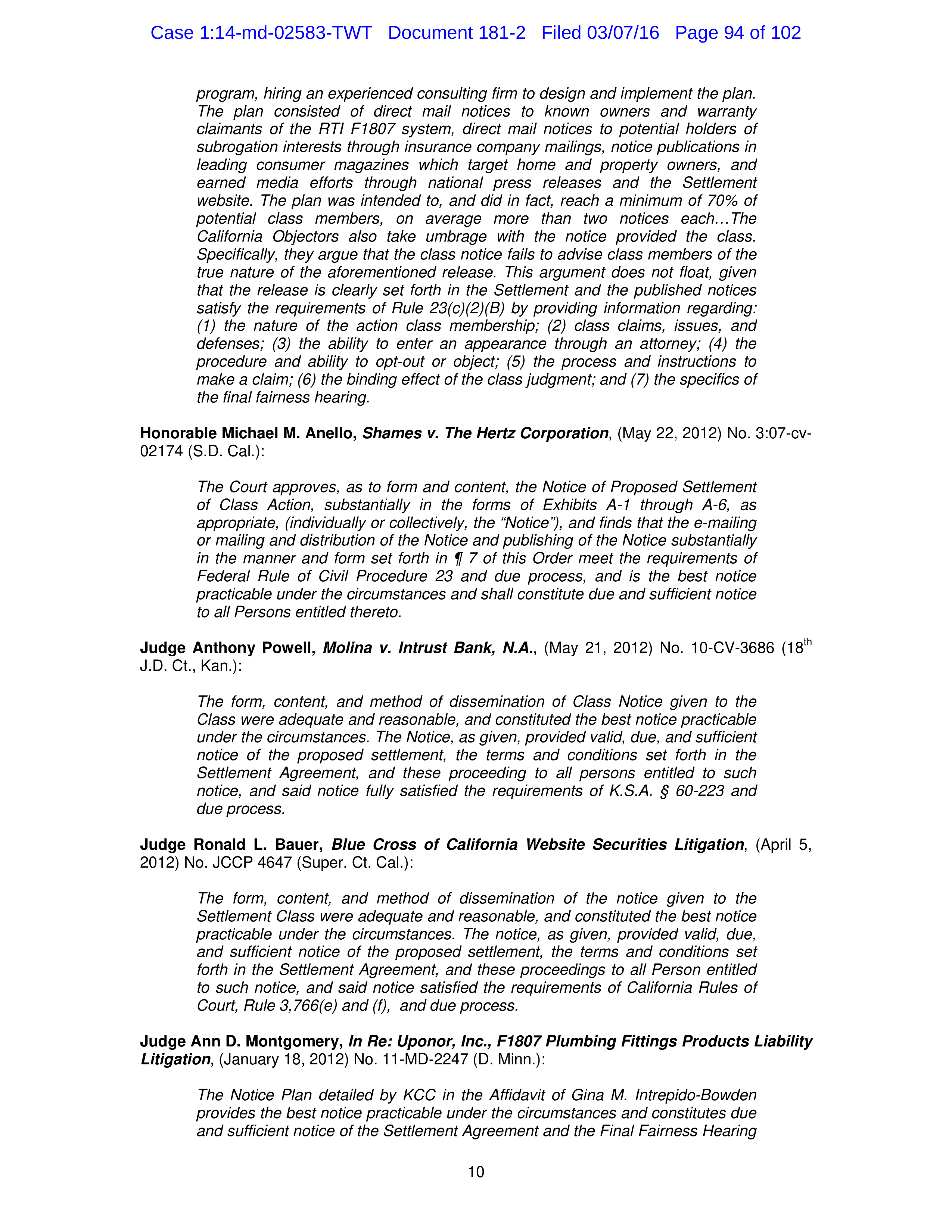 THE HOME DEPOT SETTLEMENT AGREEMENT — page 93