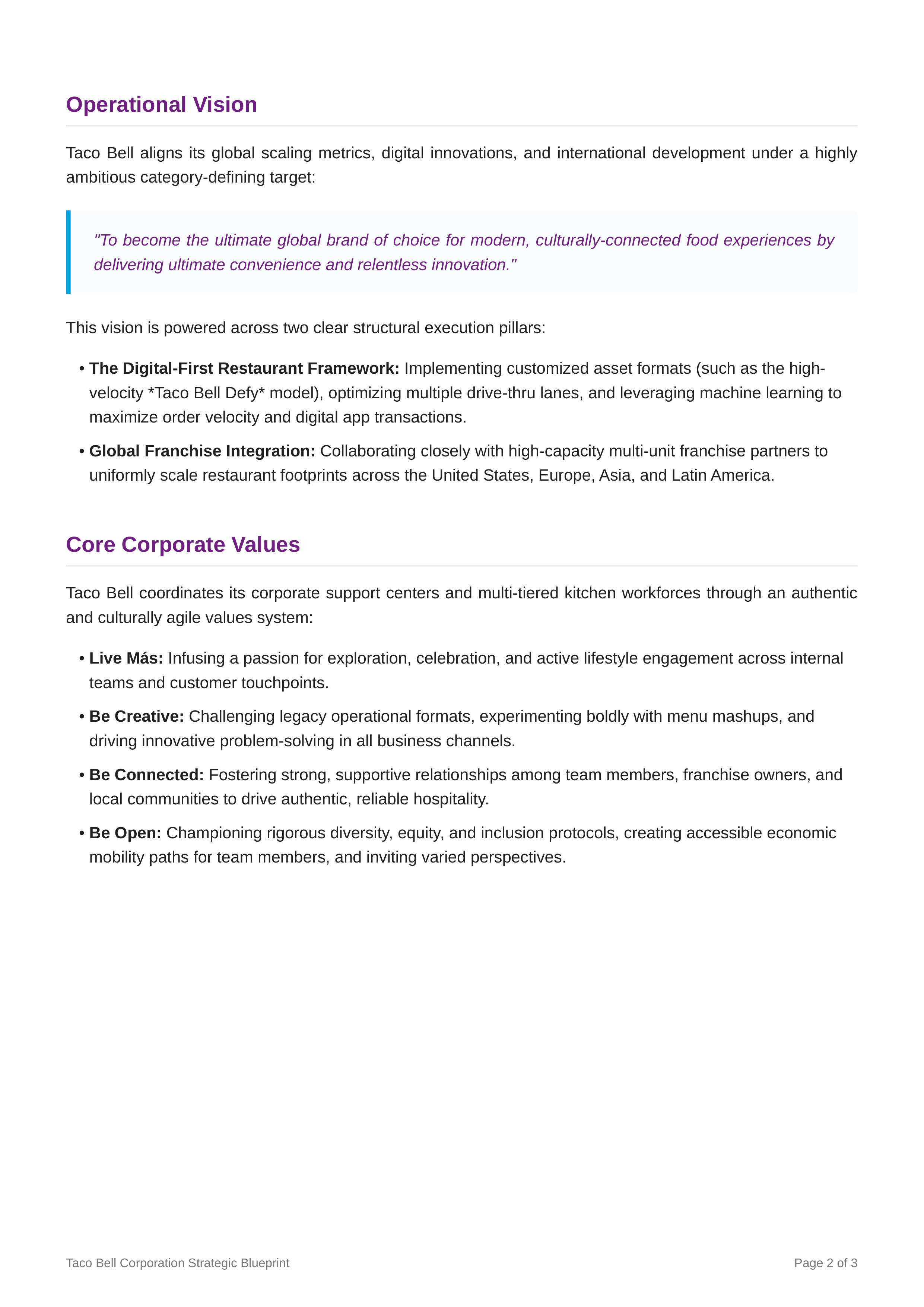 Taco Bell Mission Statement — page 2
