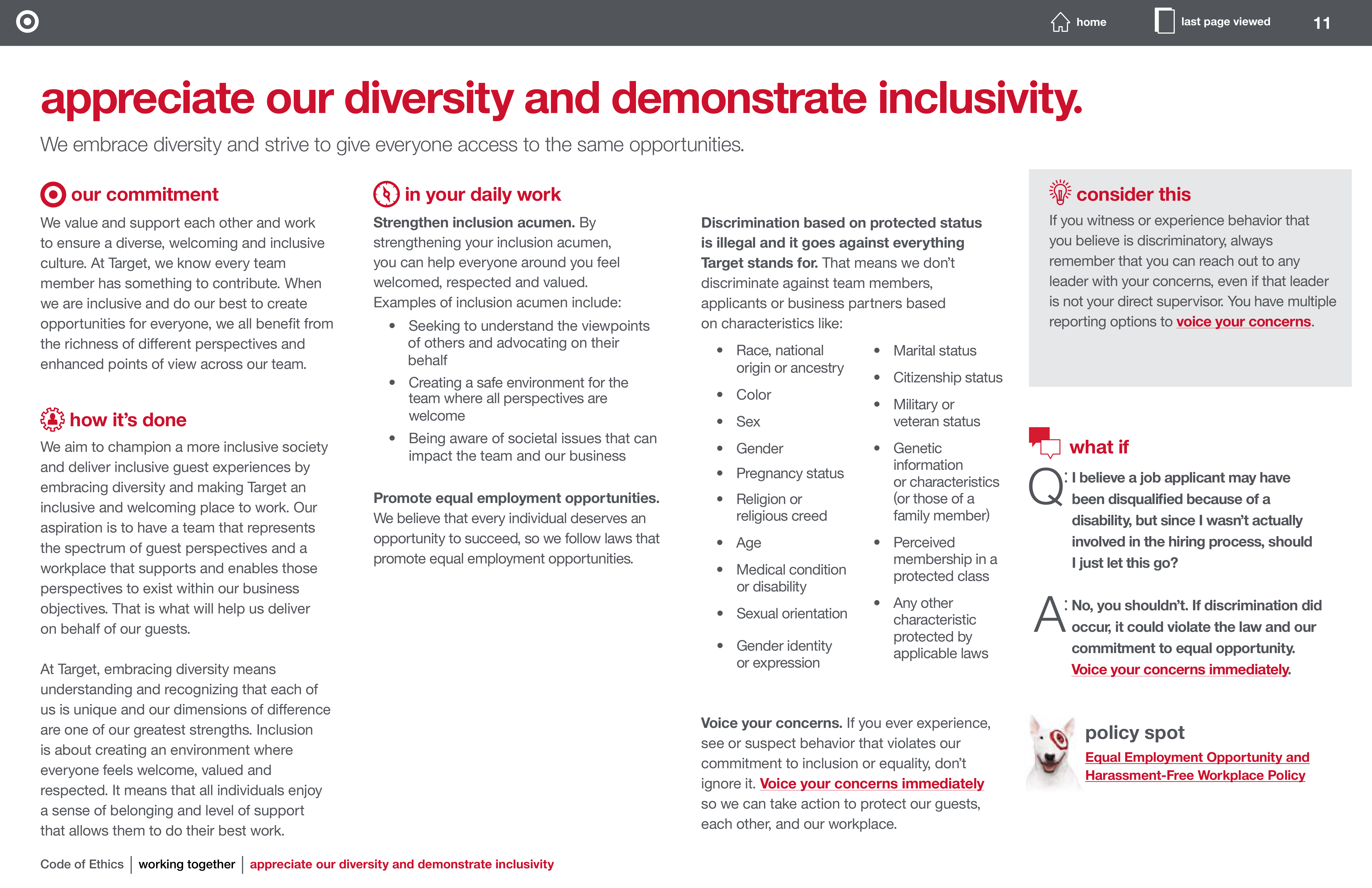 Target Corporation Code of Ethics Handbook — page 11