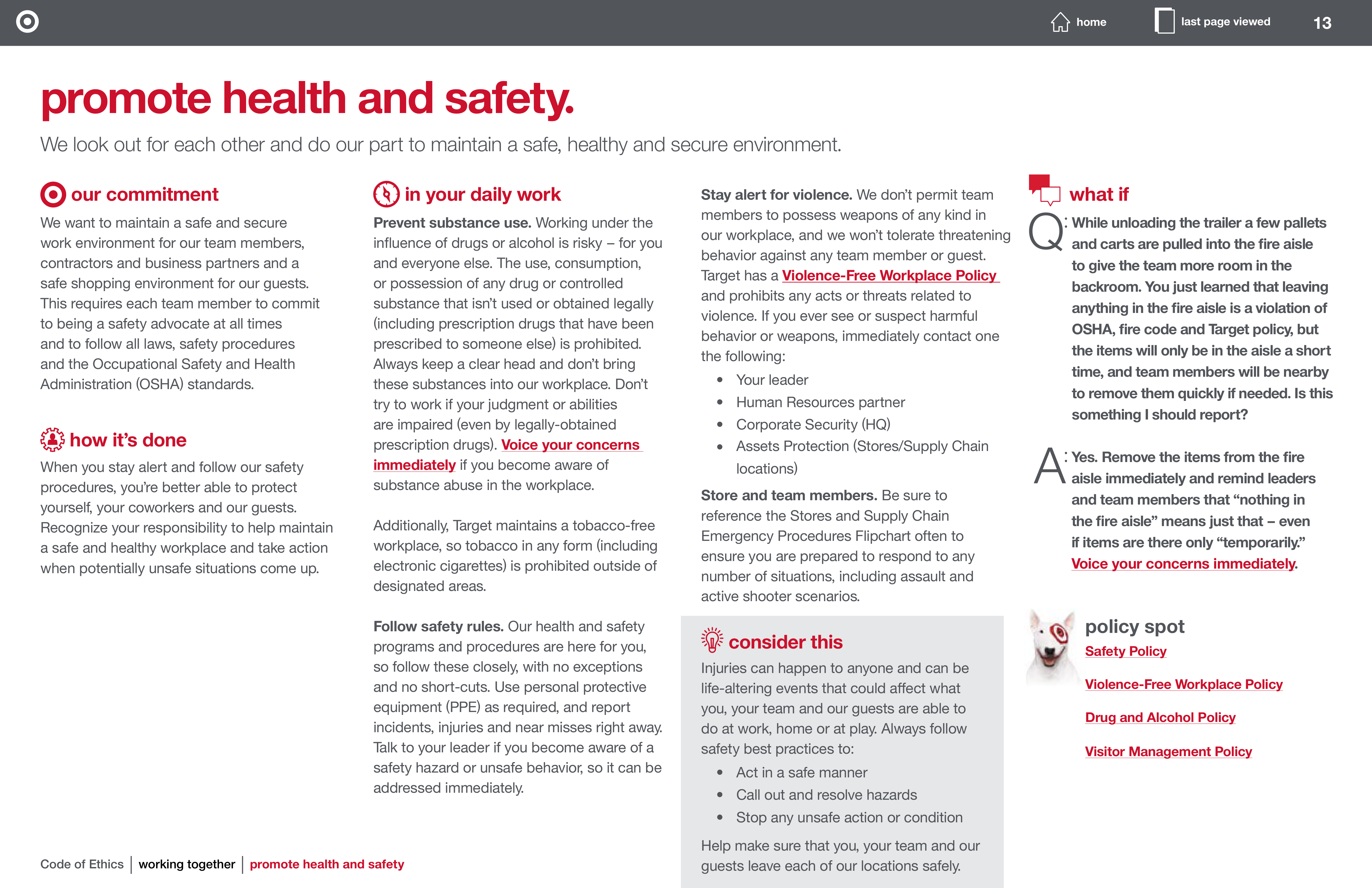 Target Corporation Code of Ethics Handbook — page 13