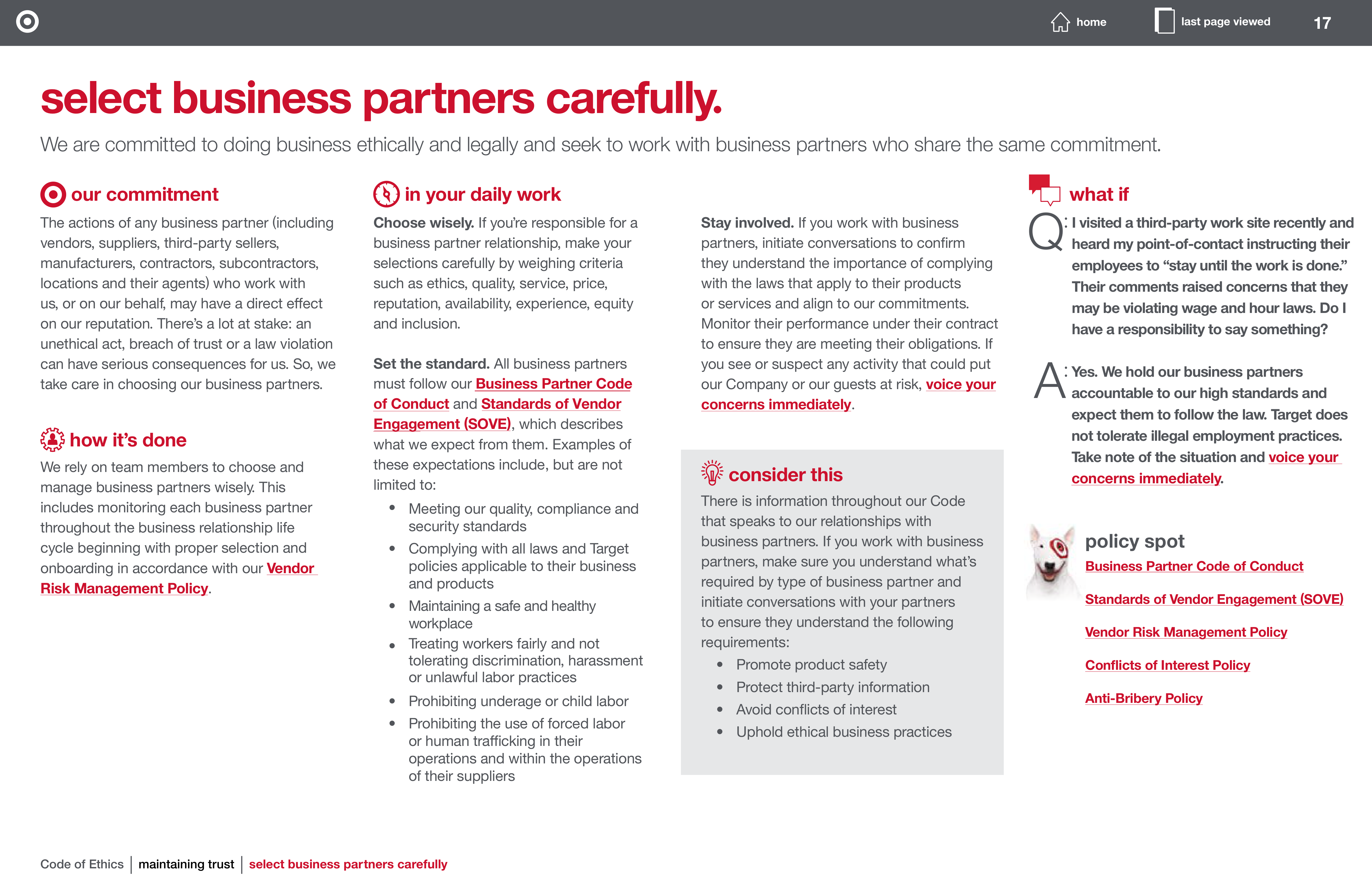 Target Corporation Code of Ethics Handbook — page 17
