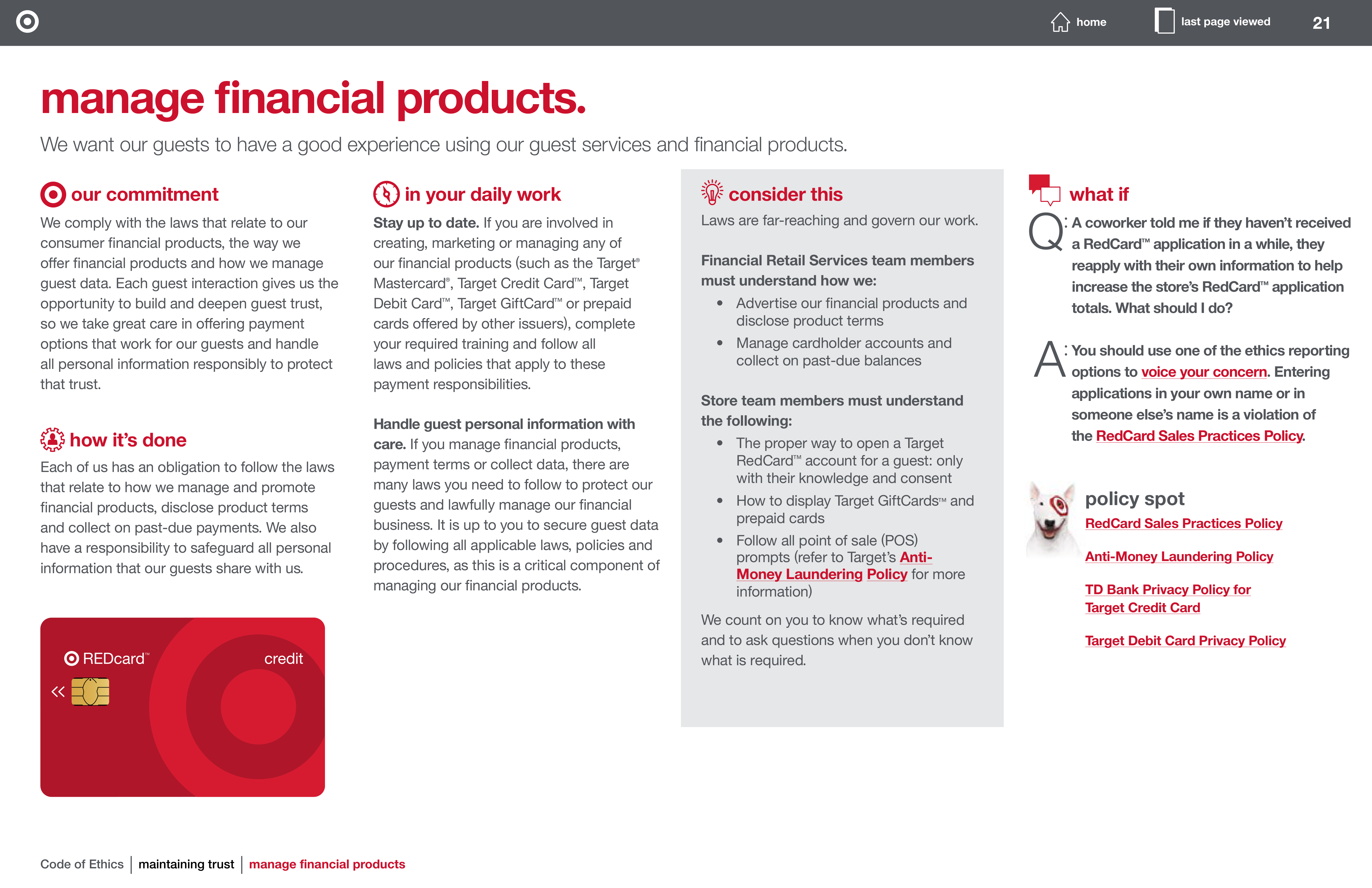 Target Corporation Code of Ethics Handbook — page 21