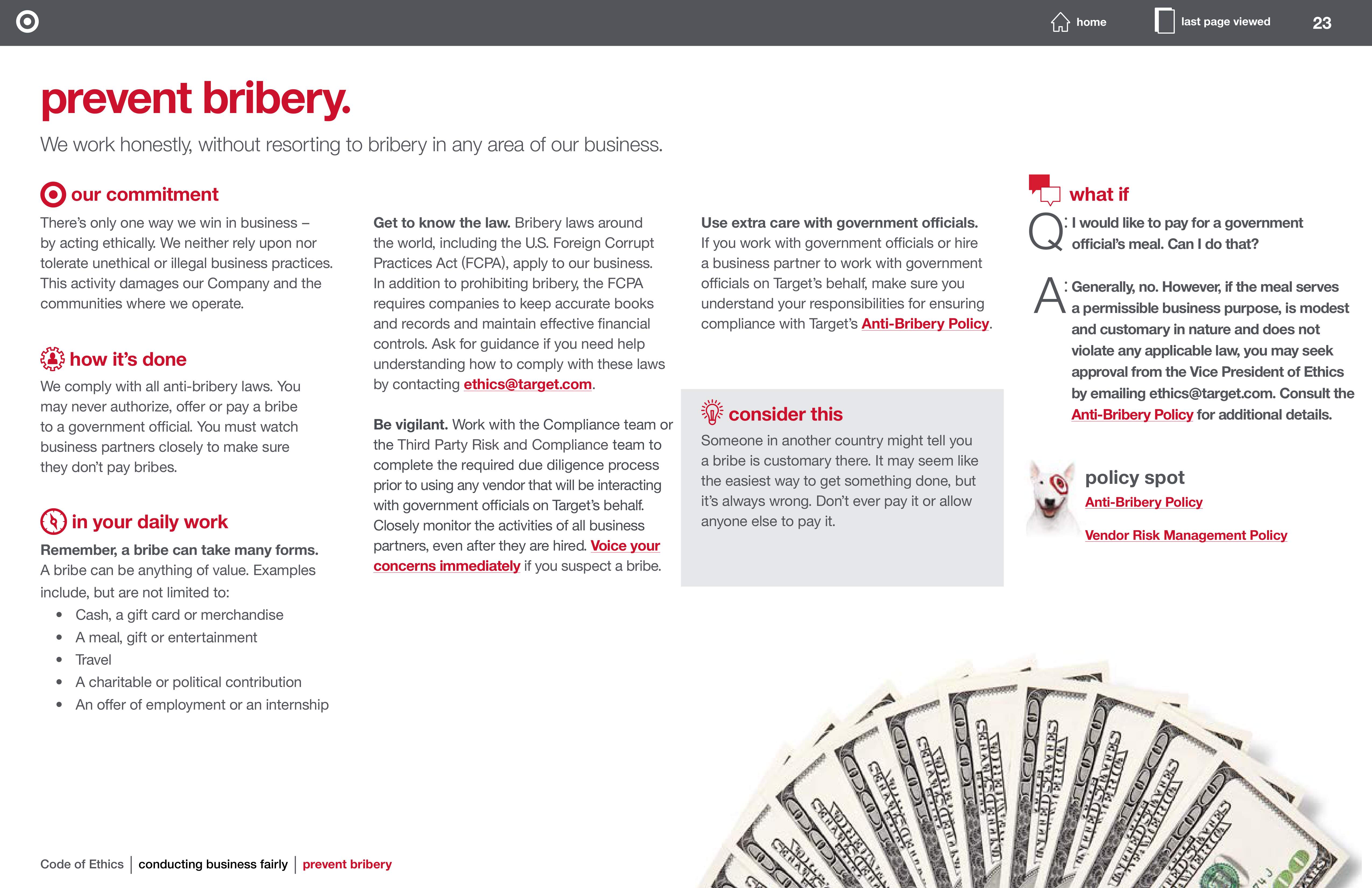 Target Corporation Code of Ethics Handbook — page 23