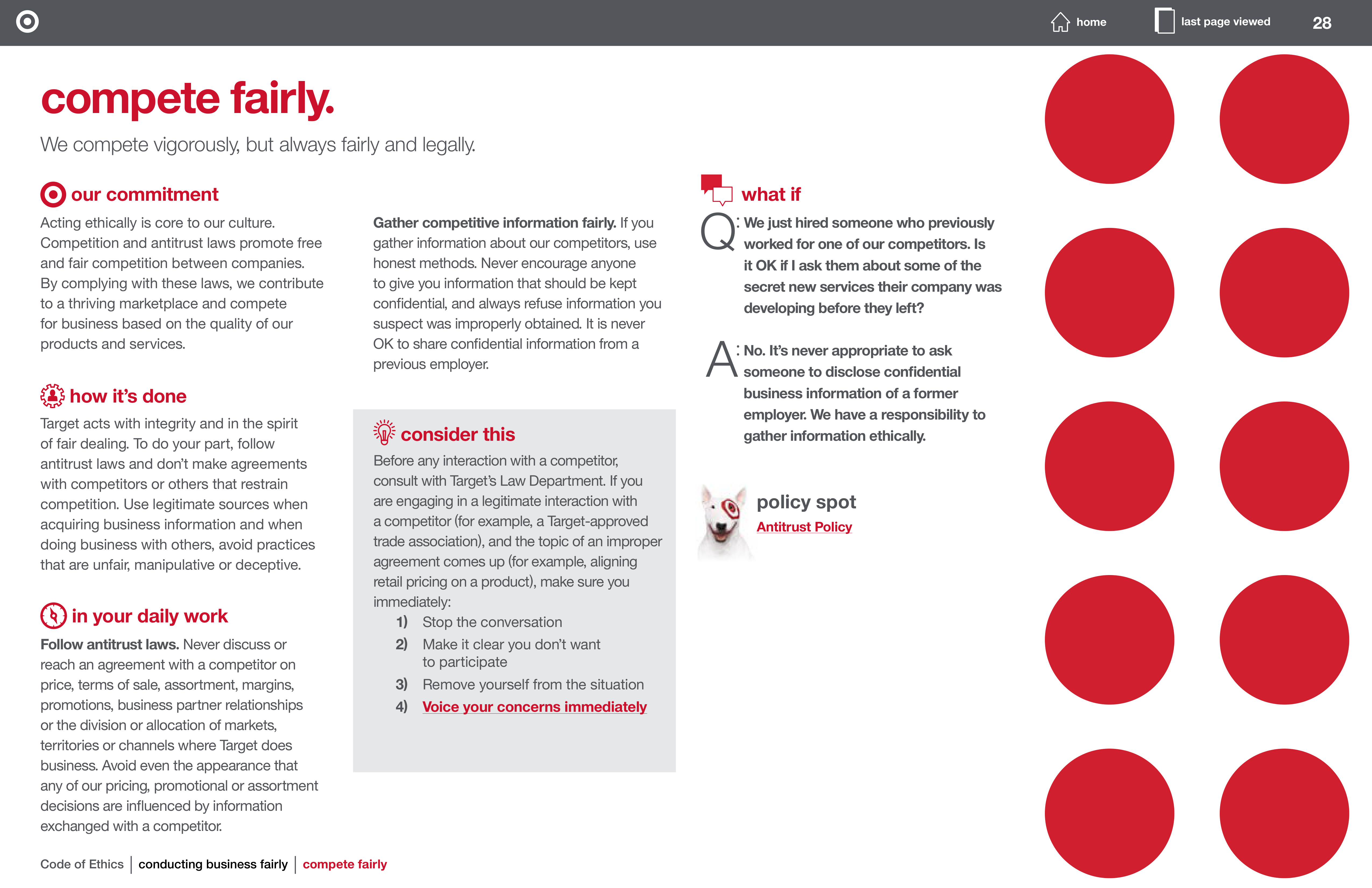 Target Corporation Code of Ethics Handbook — page 28
