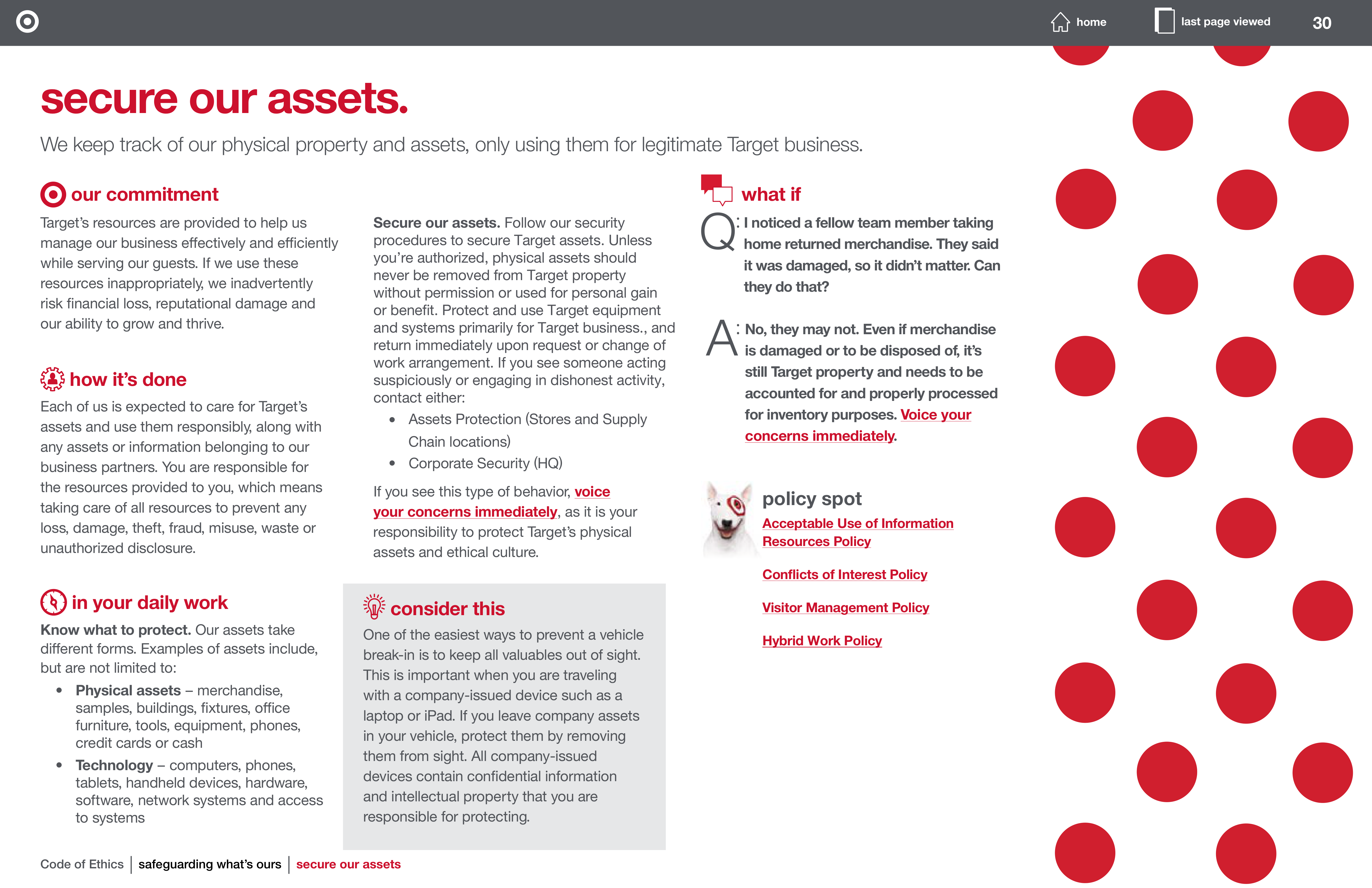 Target Corporation Code of Ethics Handbook — page 30