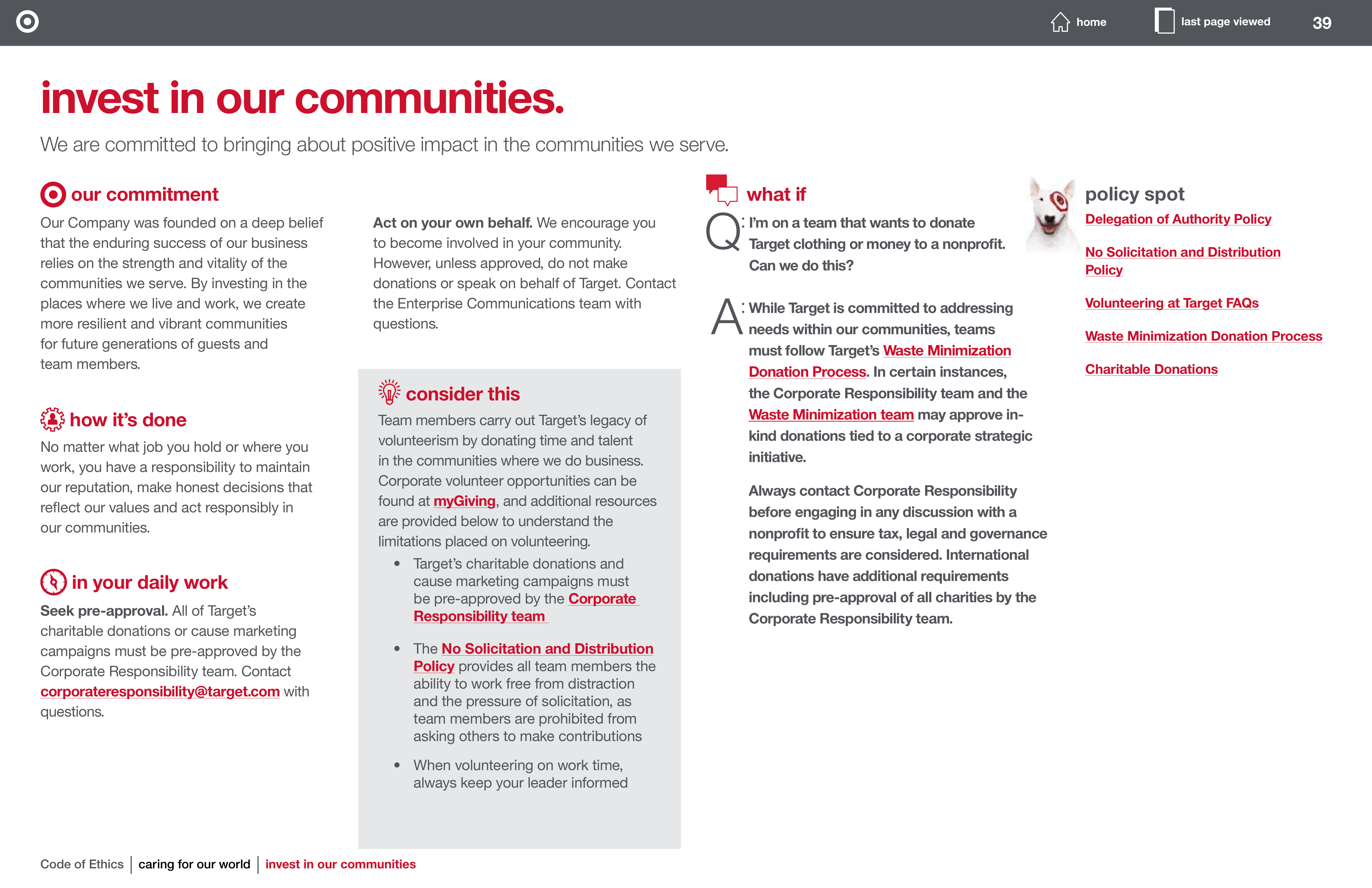 Target Corporation Code of Ethics Handbook — page 39