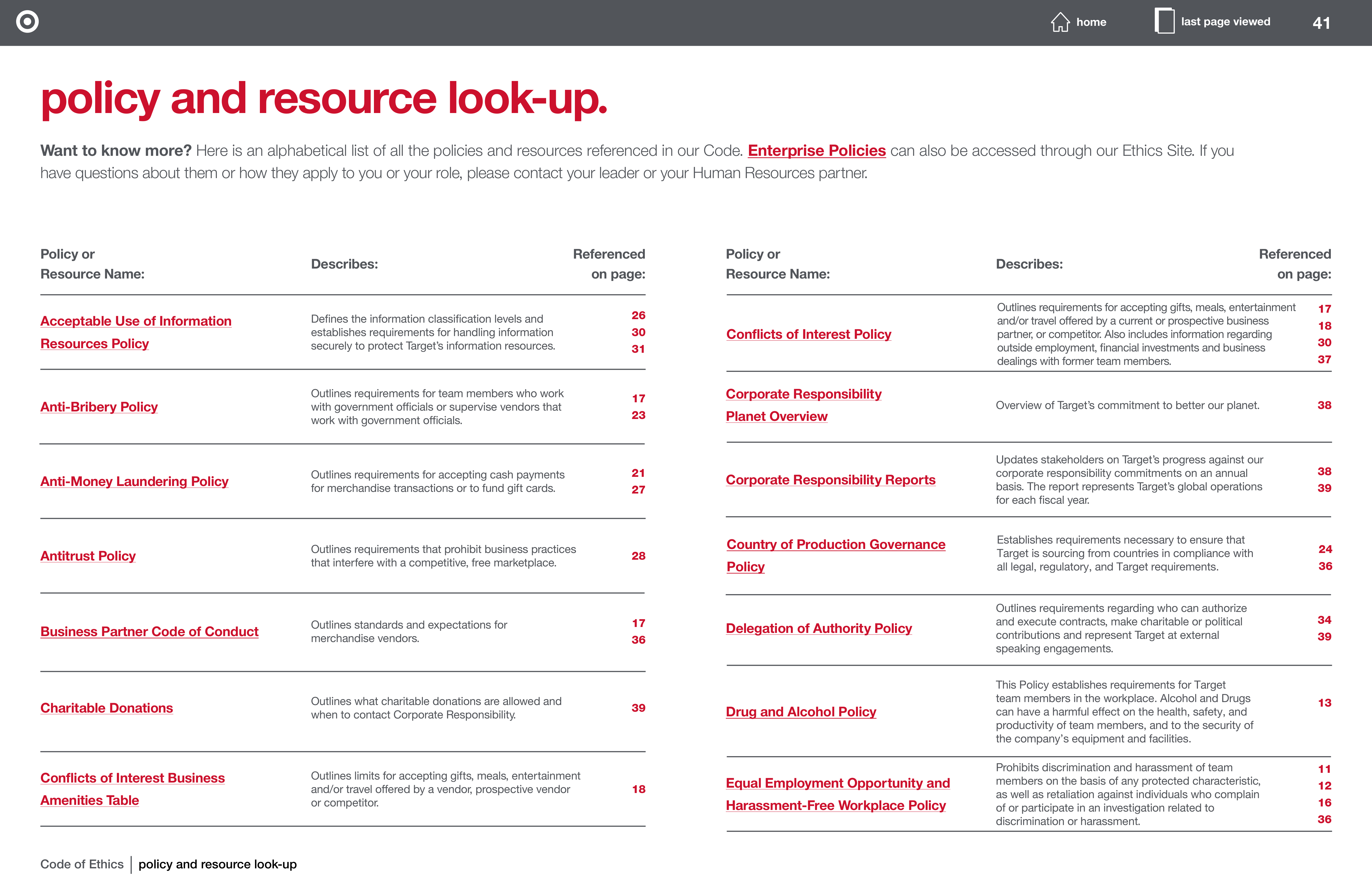 Target Corporation Code of Ethics Handbook — page 41