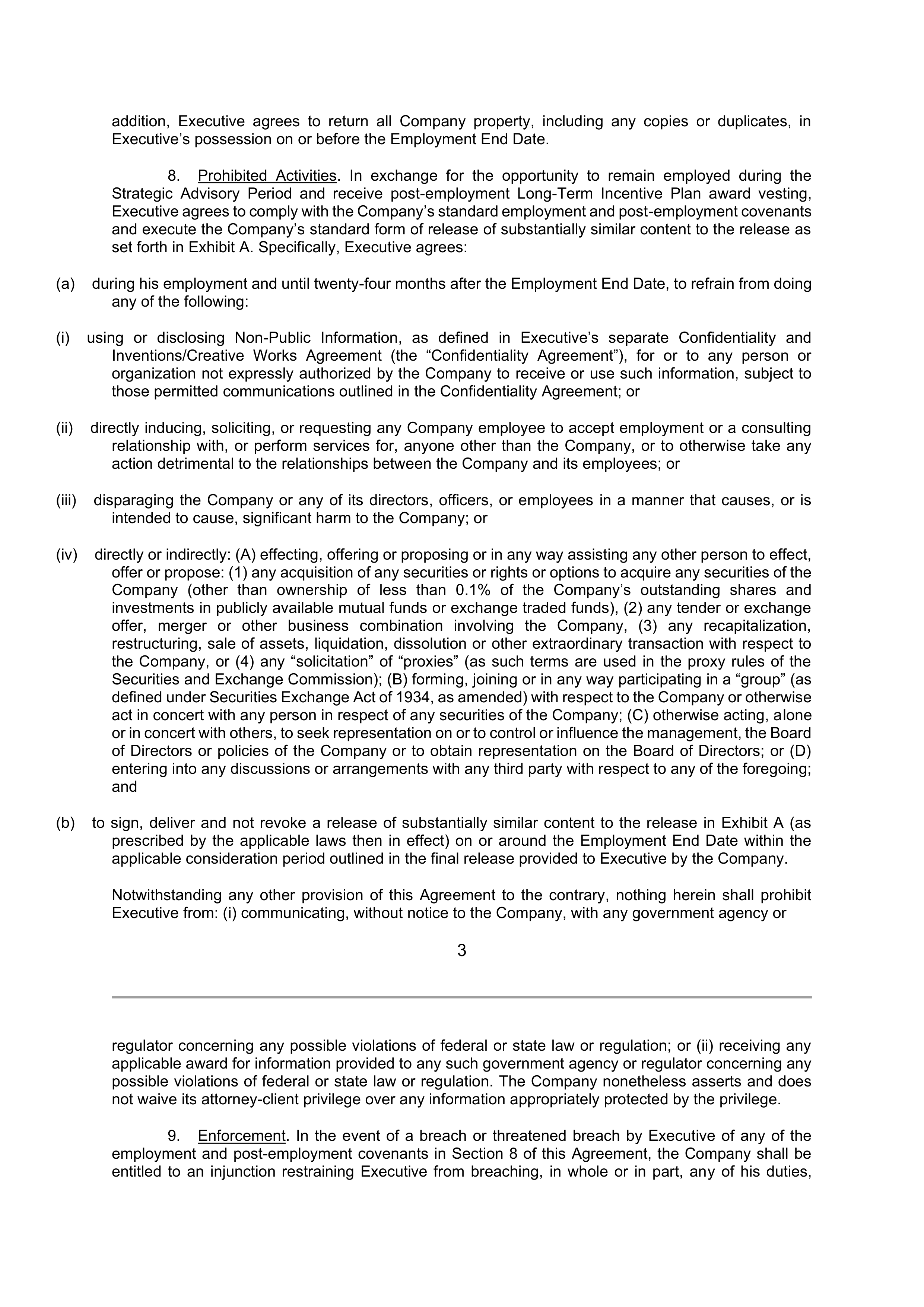 Target Corporation Transition Agreement — page 3