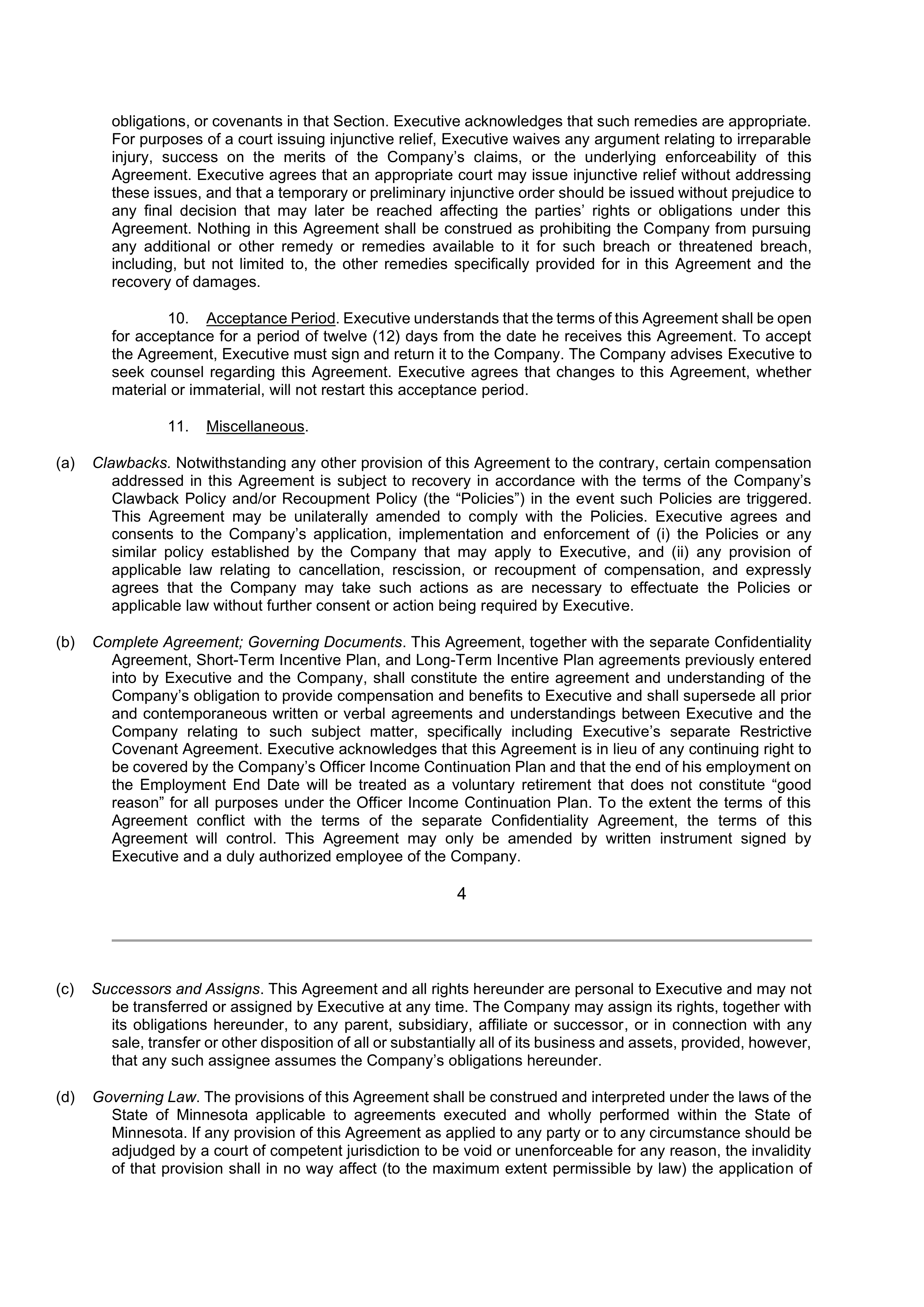 Target Corporation Transition Agreement — page 4