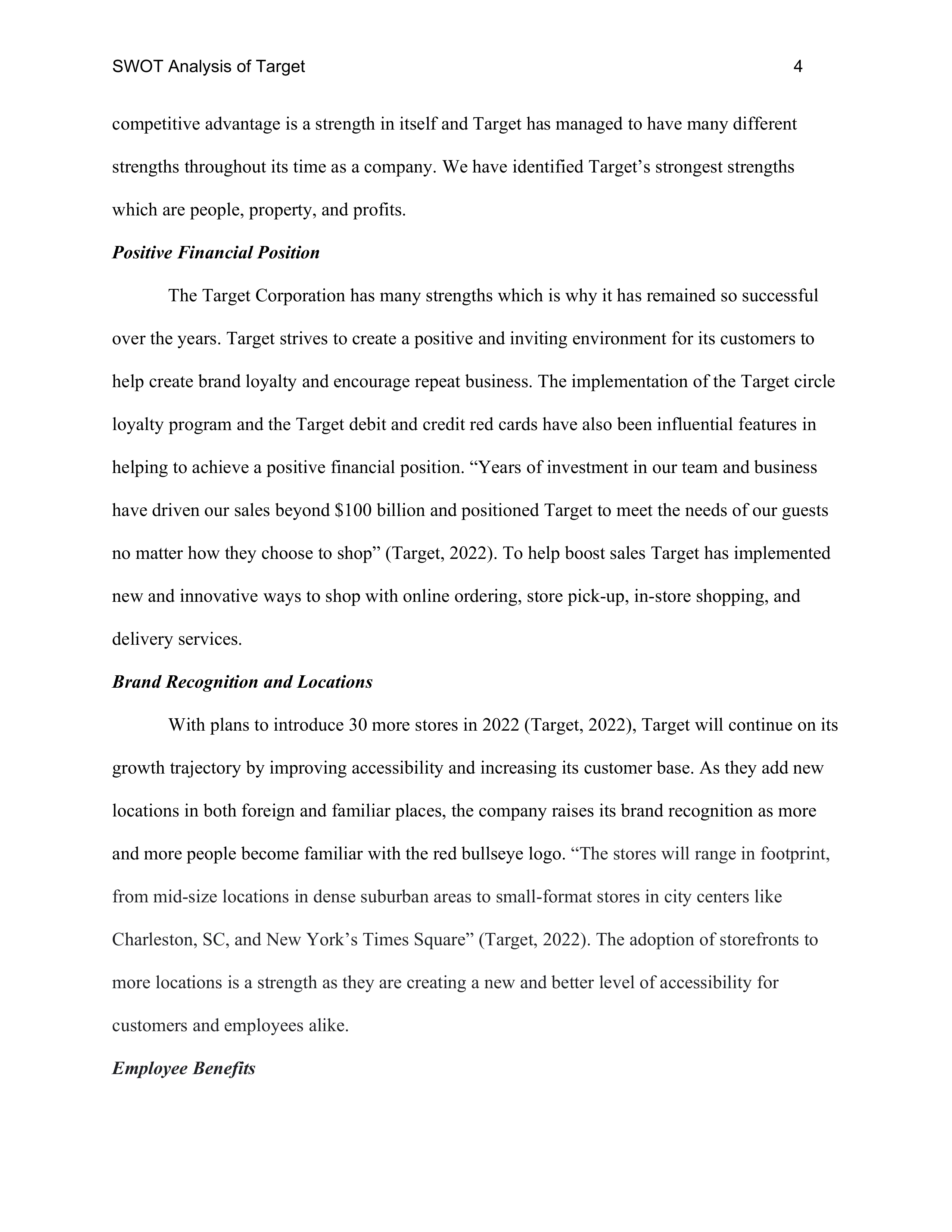 Target Swot Analysis  — page 4