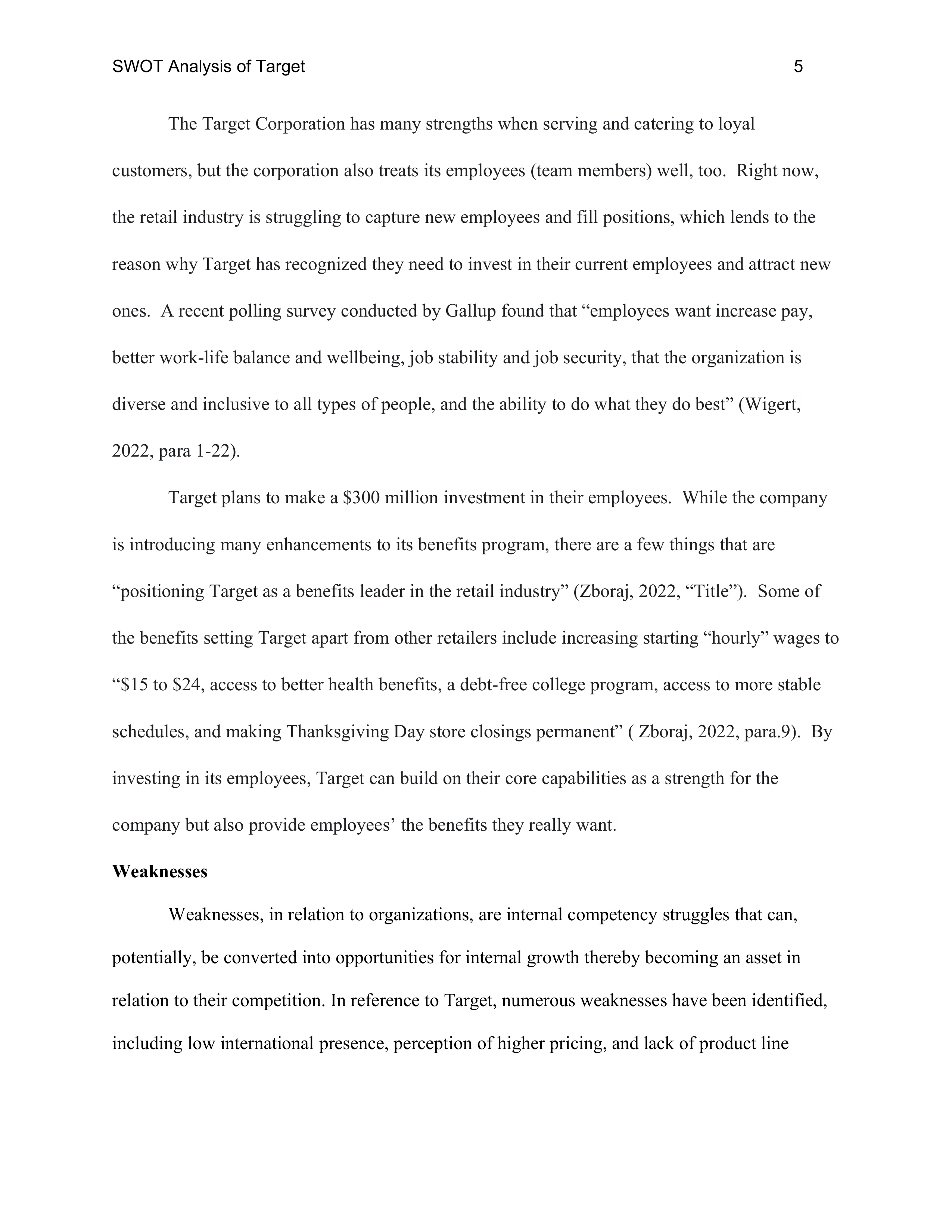 Target Swot Analysis  — page 5