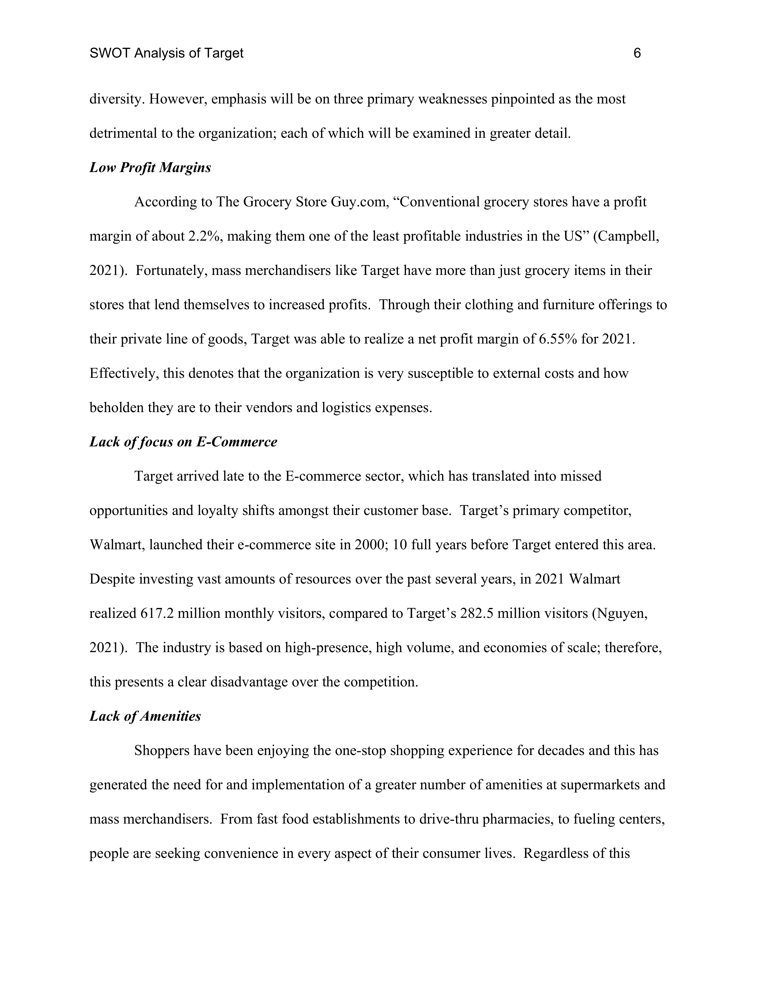 Target Swot Analysis  — page 6
