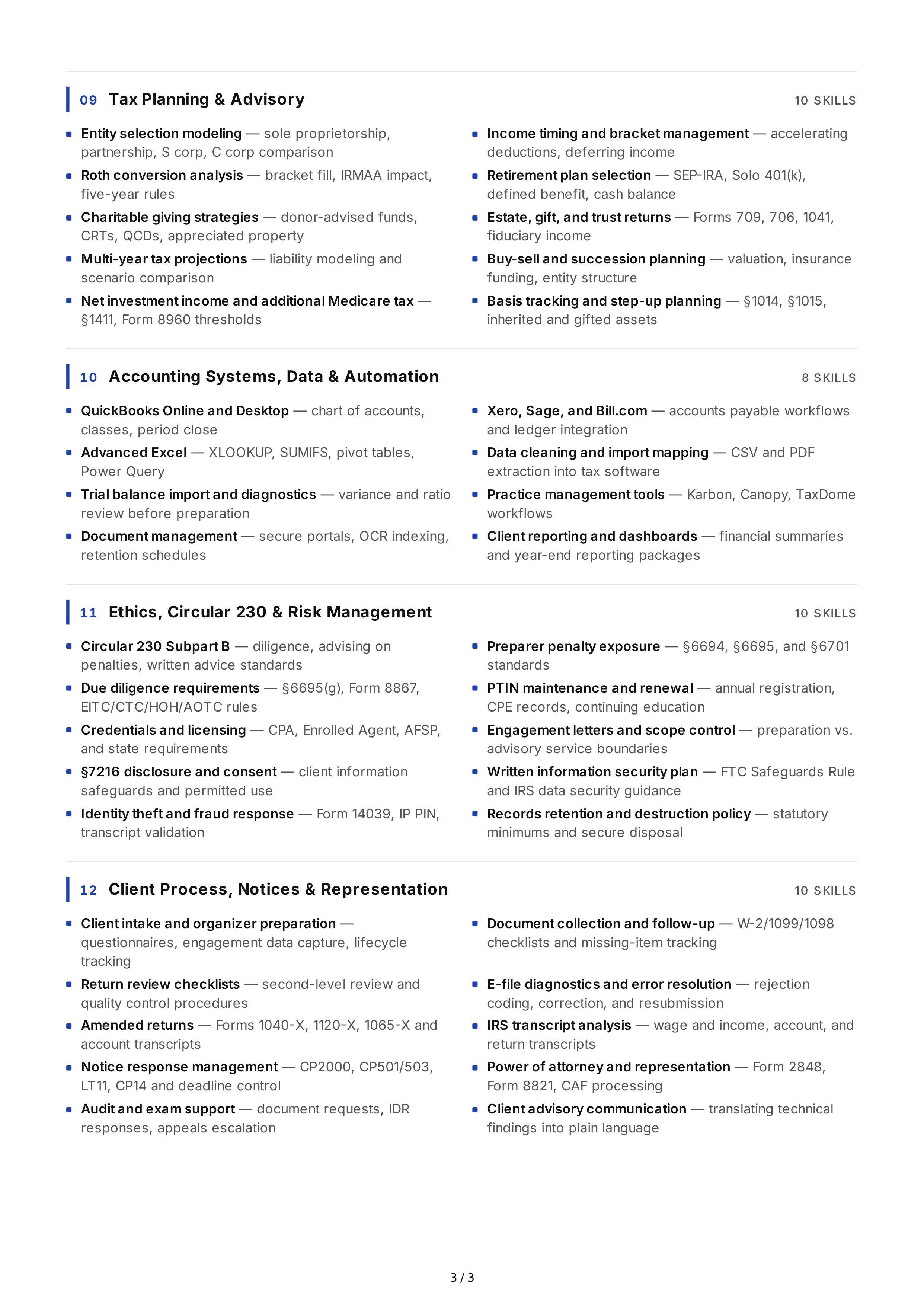 Tax Preparation Hard Skills — page 3
