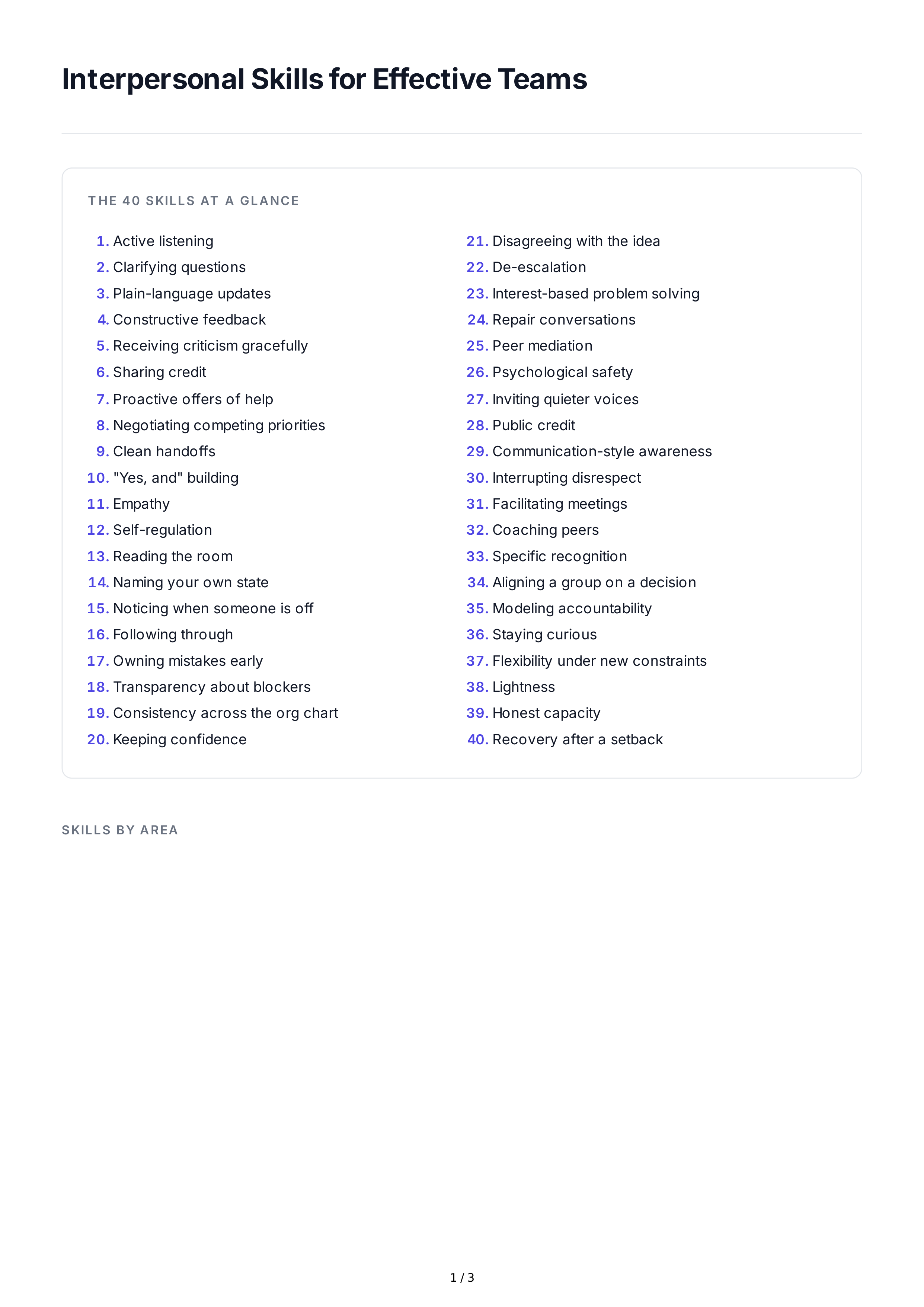 Team Building Interpersonal Skills — page 1