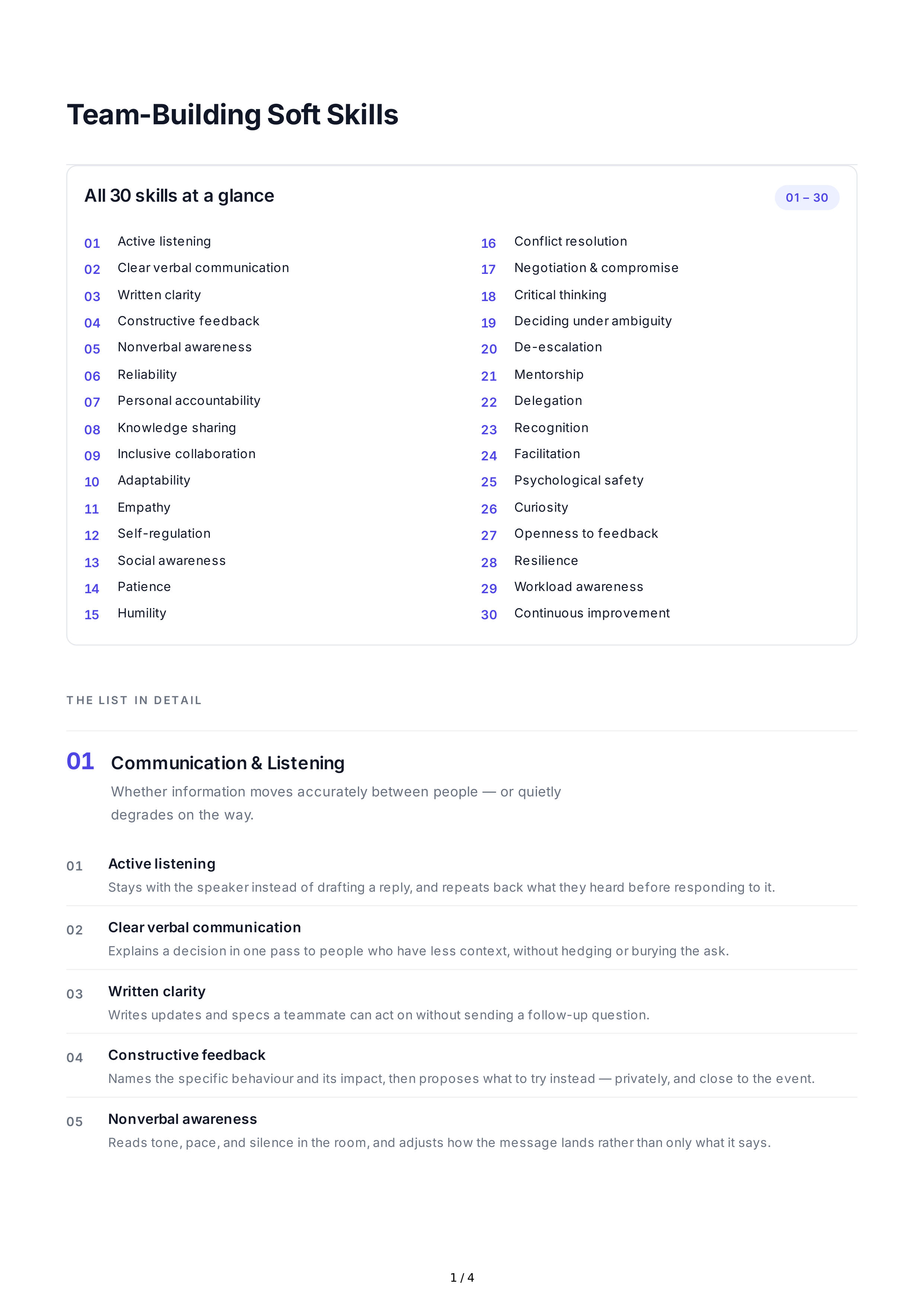 Team-Building Soft Skills — page 1