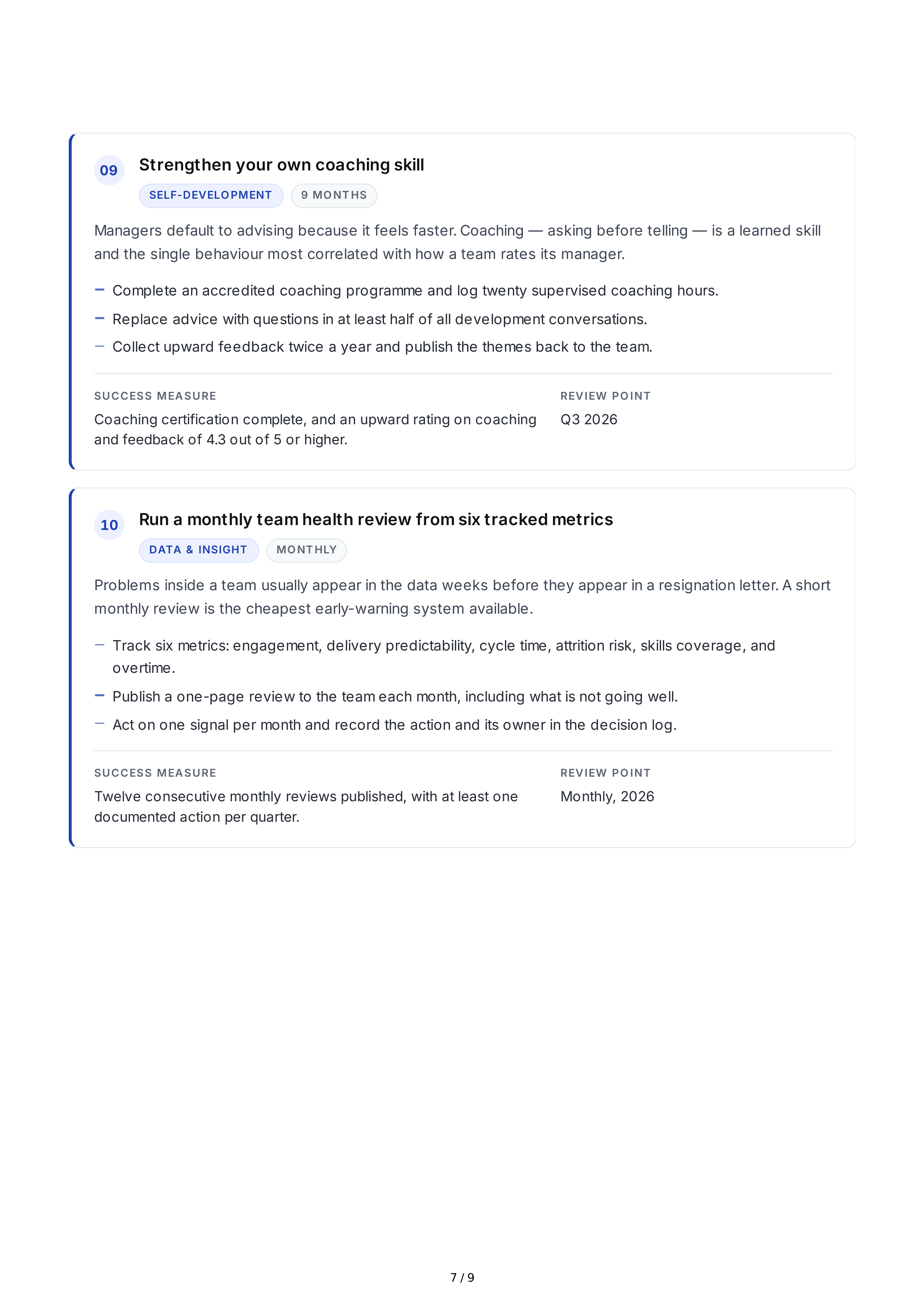 Team Management Professional Goals — page 7