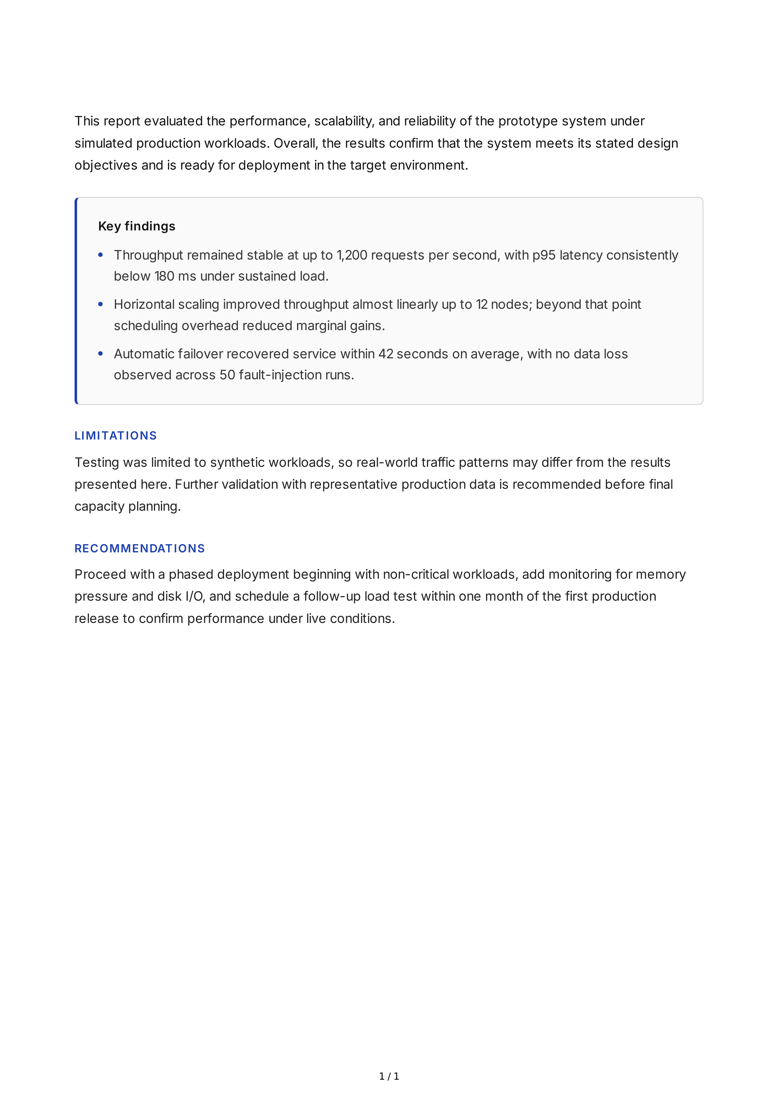 Technical Report Conclusion Paragraph — page 1