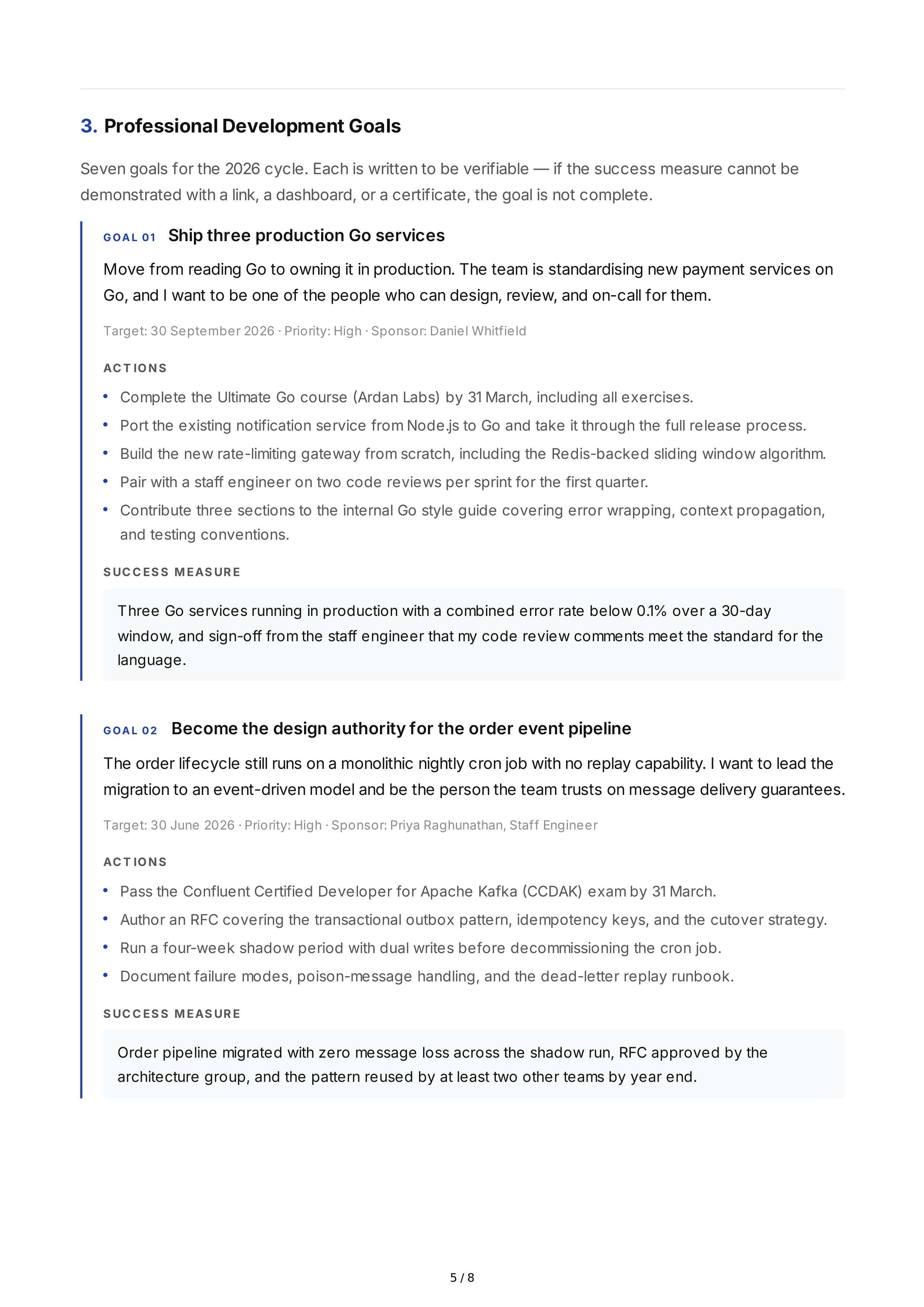 Technical Skill Development Professional Goals — page 5