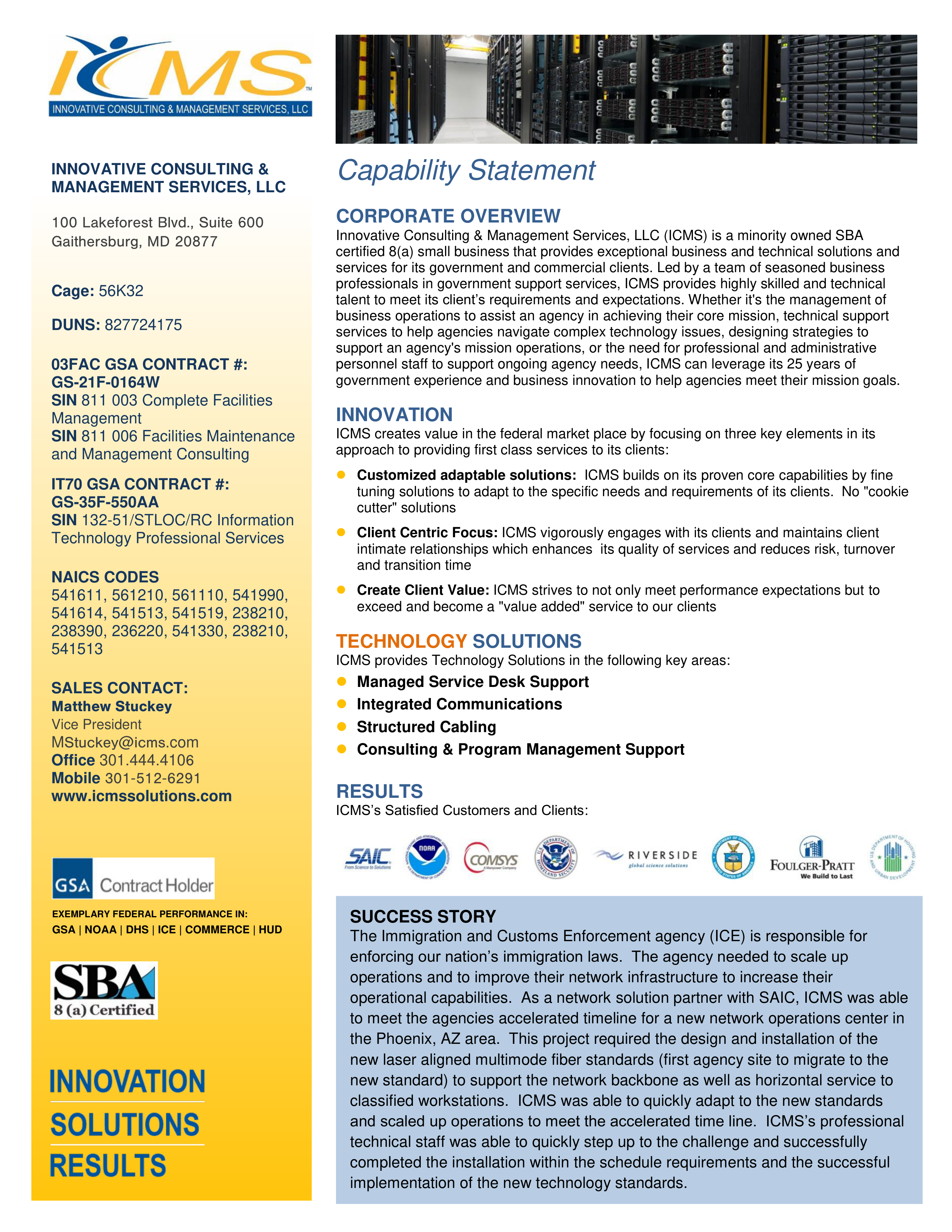 Technology Solutions Capability Statement — page 1