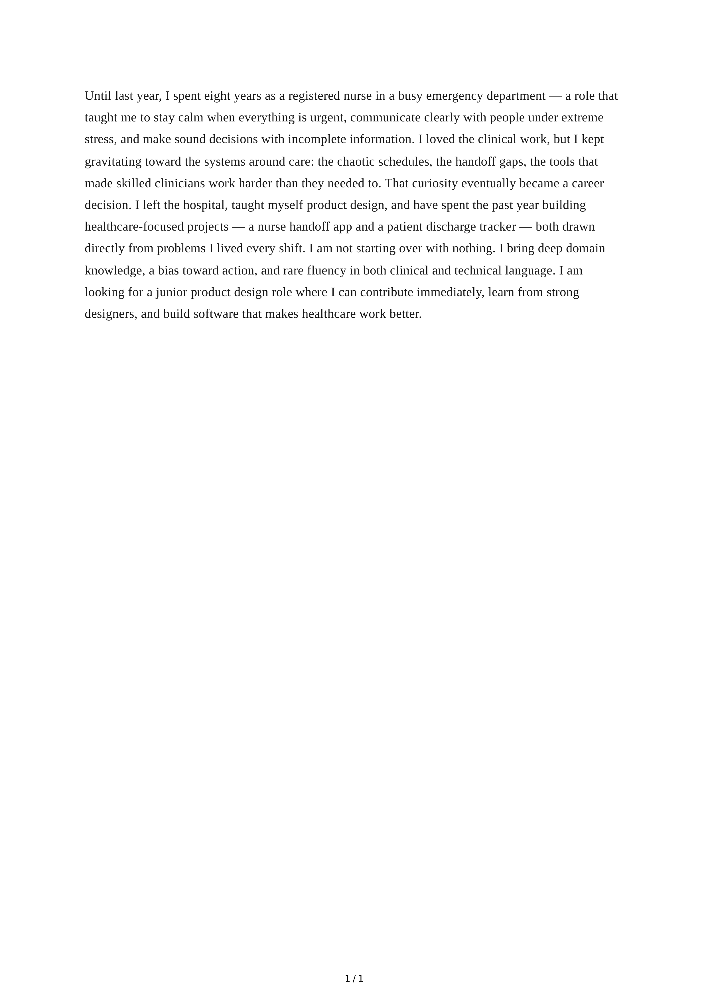 Tell Me About Yourself for Career Changers — page 1
