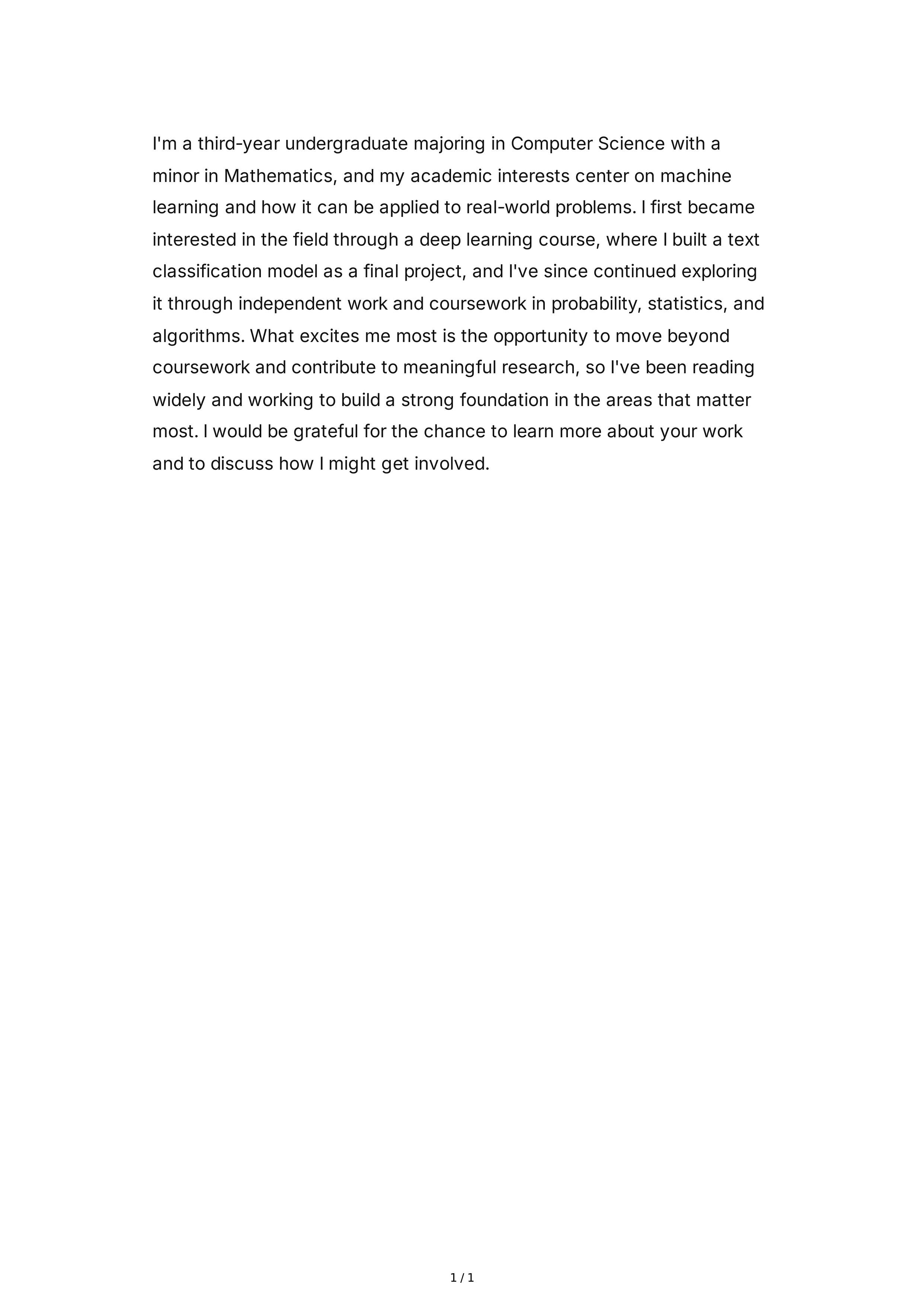 Tell Me About Yourself for Professor — page 1
