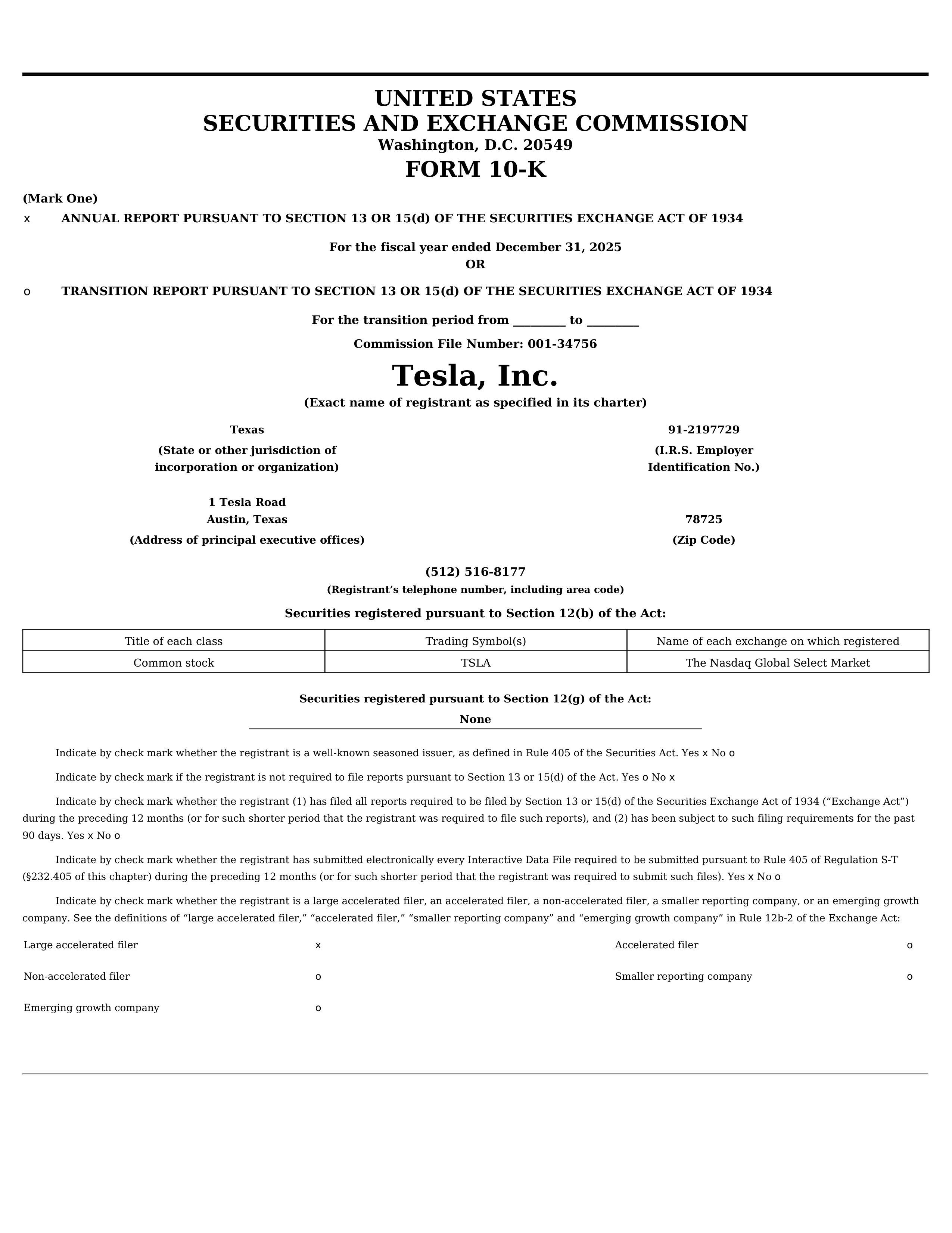 Tesla Annual Report — page 1