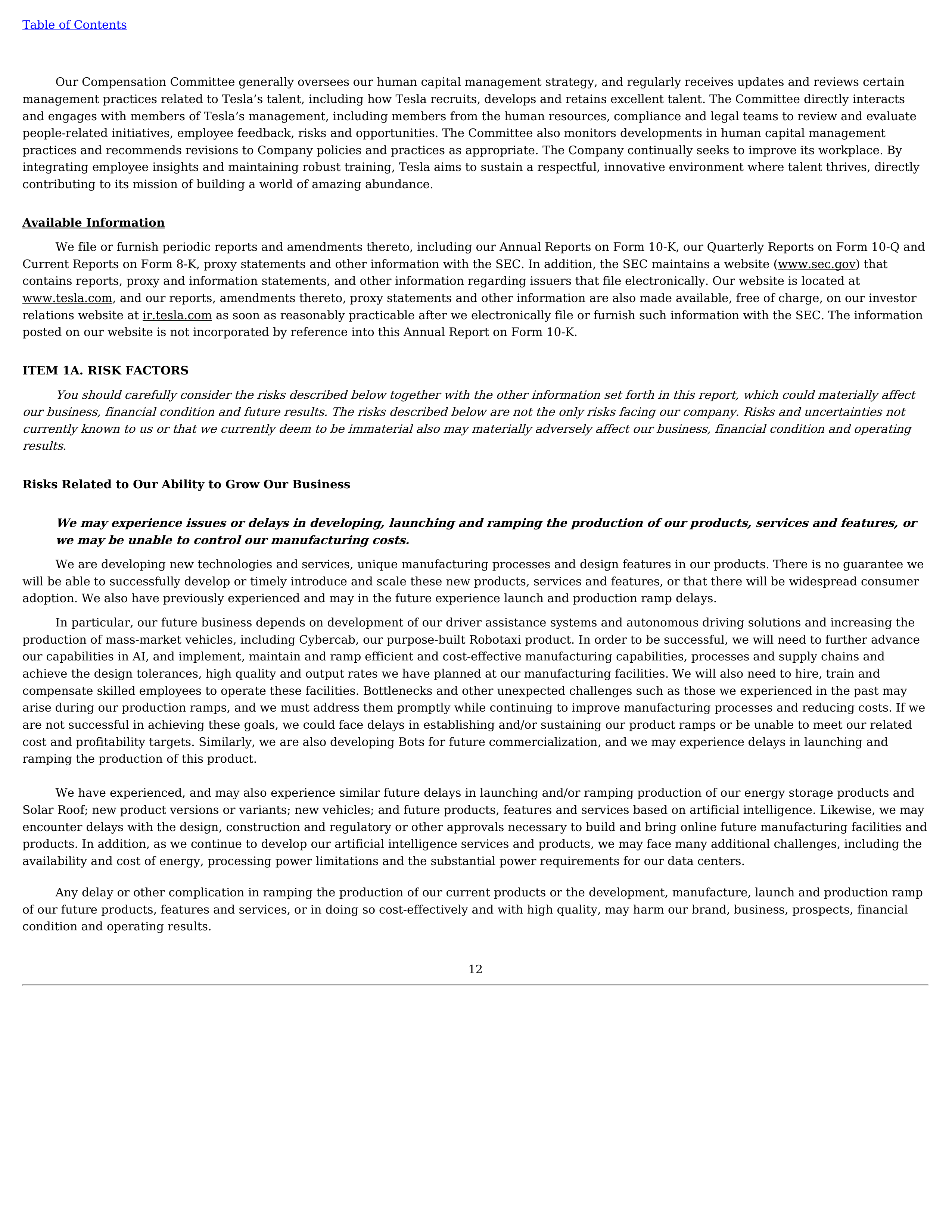 Tesla Annual Report — page 15
