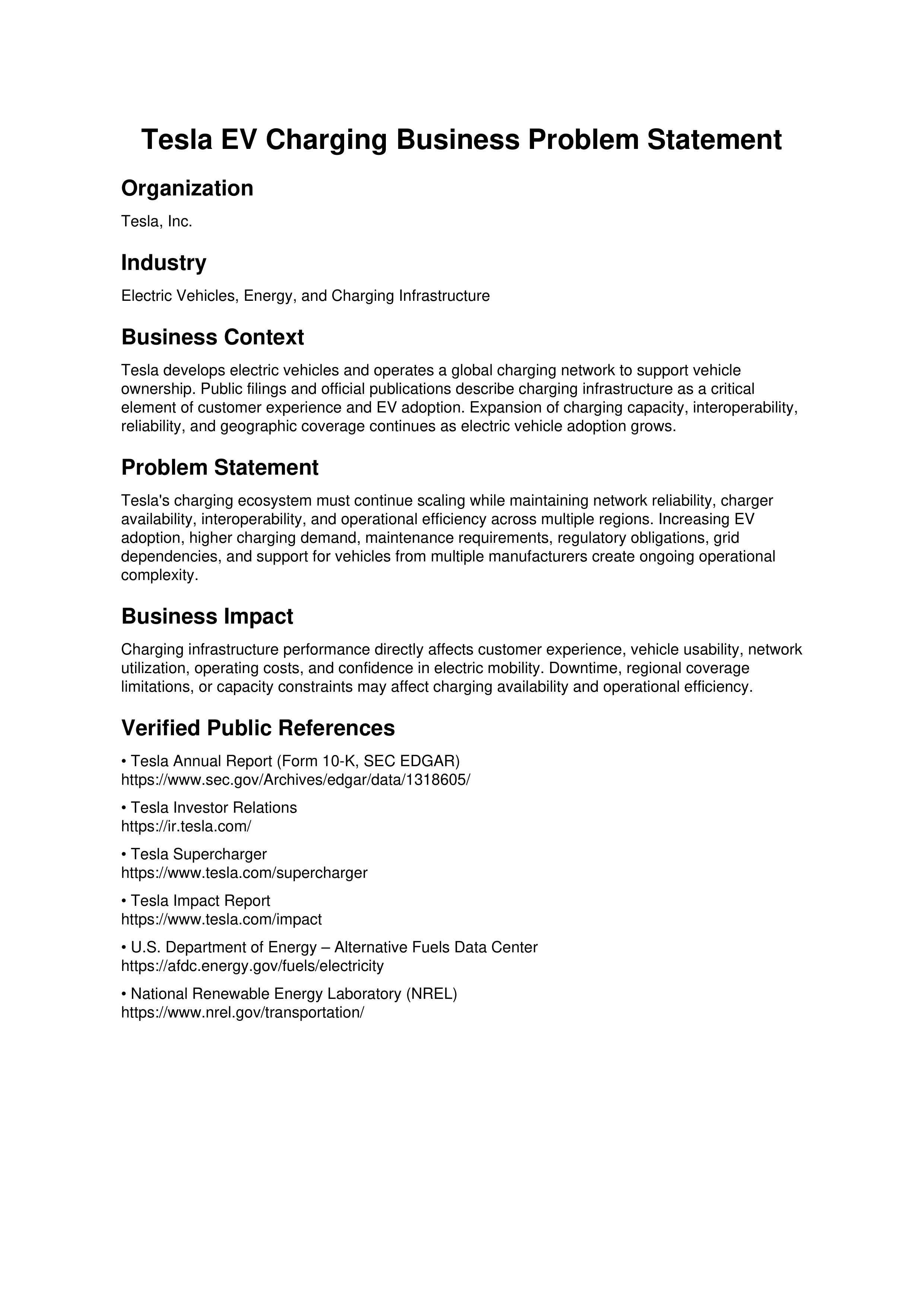 Tesla EV Charging Problem Statement — page 1