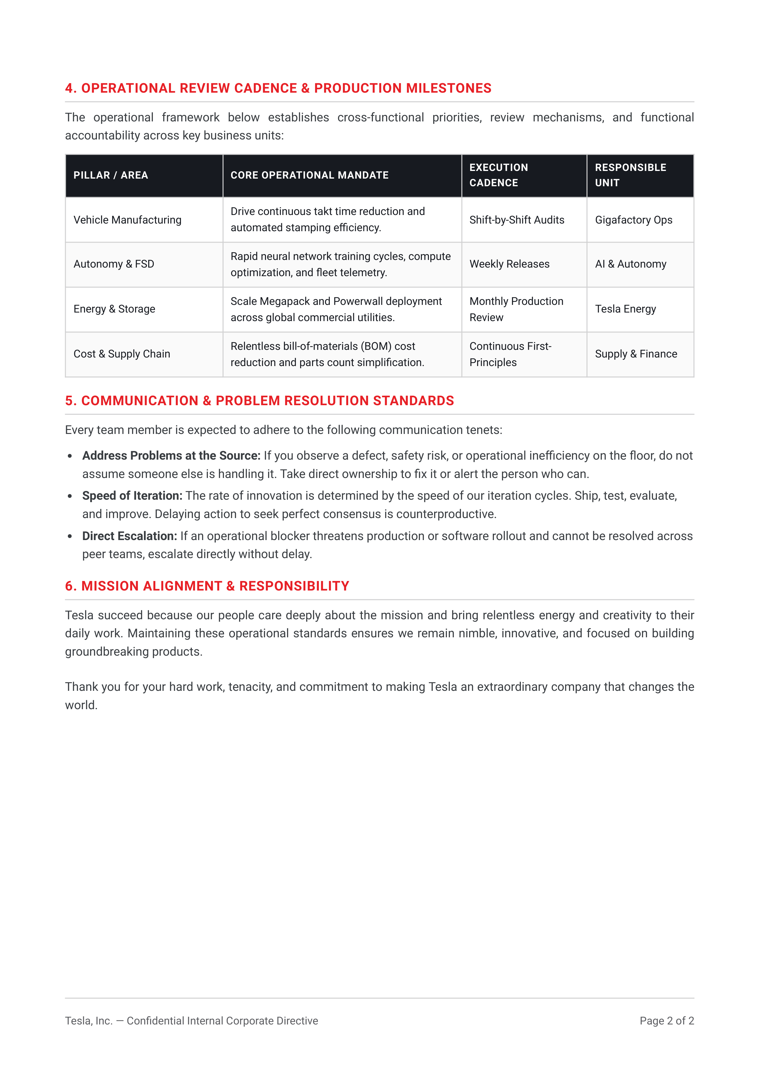 Tesla Employee Memo — page 2
