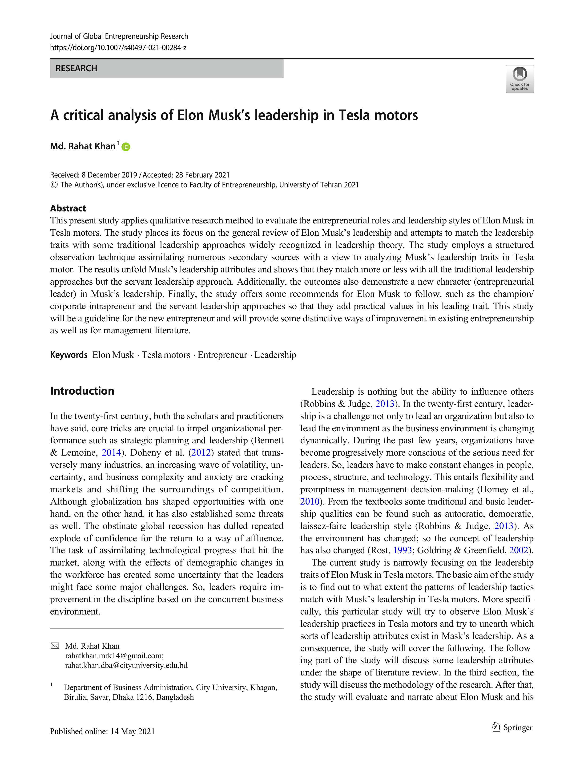 Tesla Leadership Skills — page 1