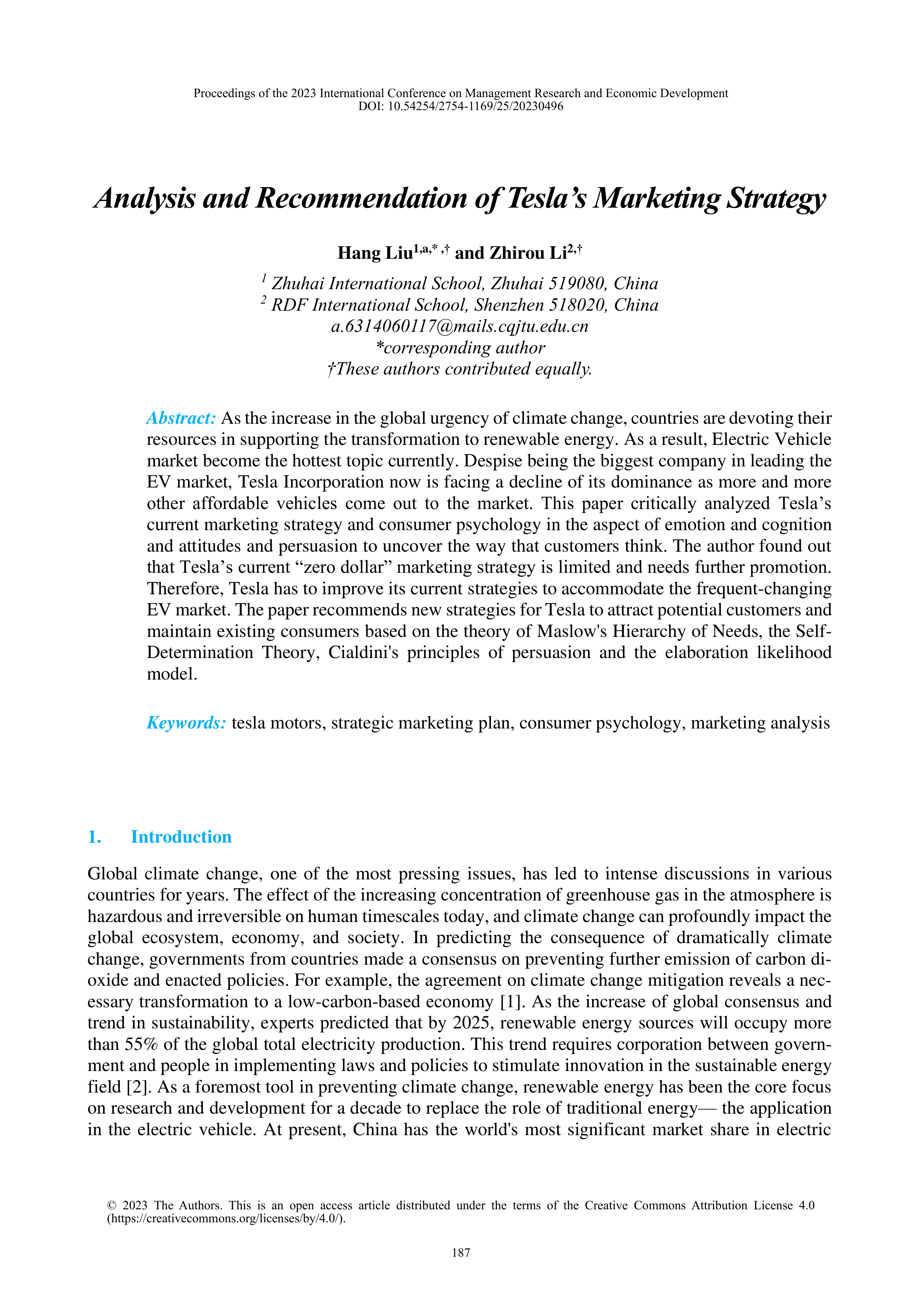 Tesla Marketing Strategy — page 1