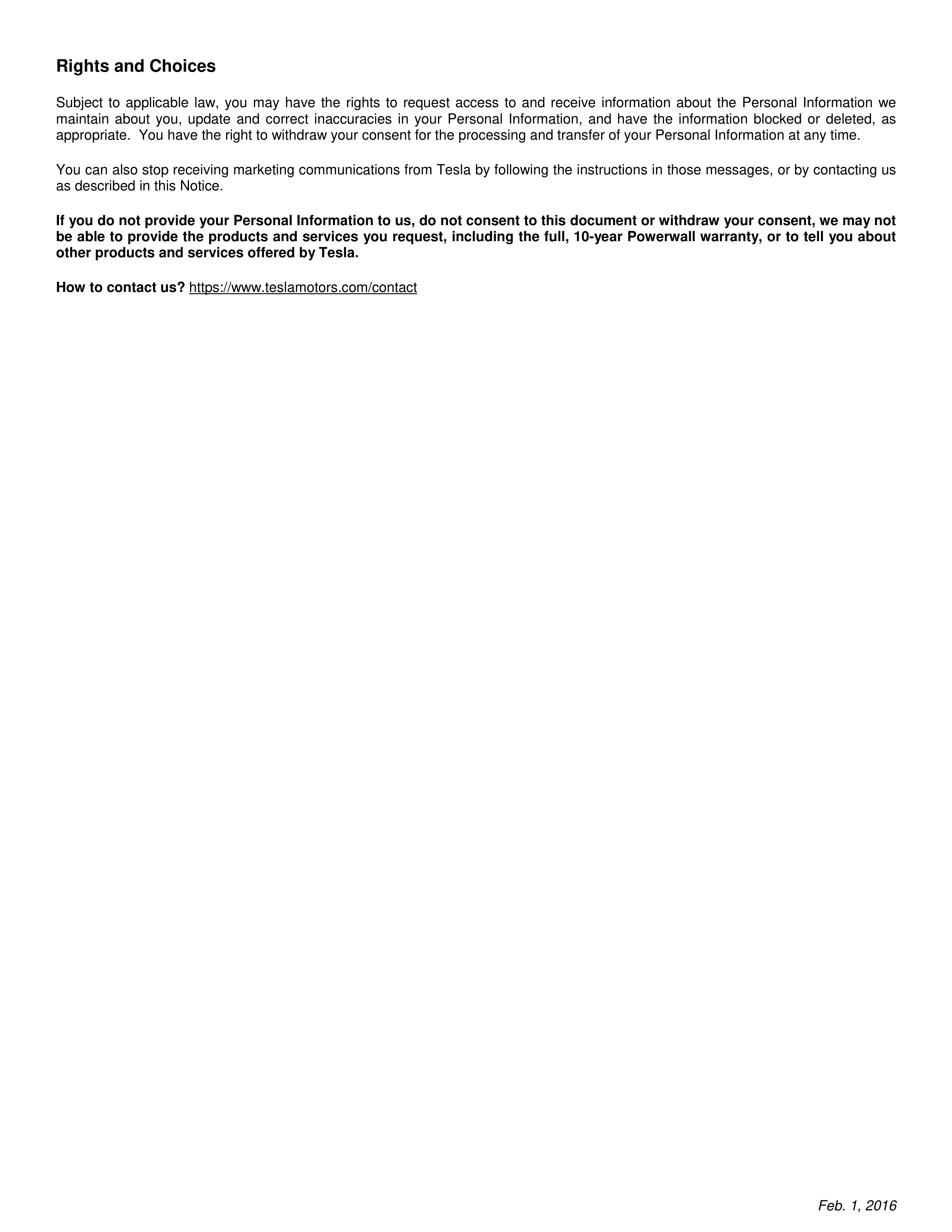Tesla Powerwall Privacy Notice — page 2