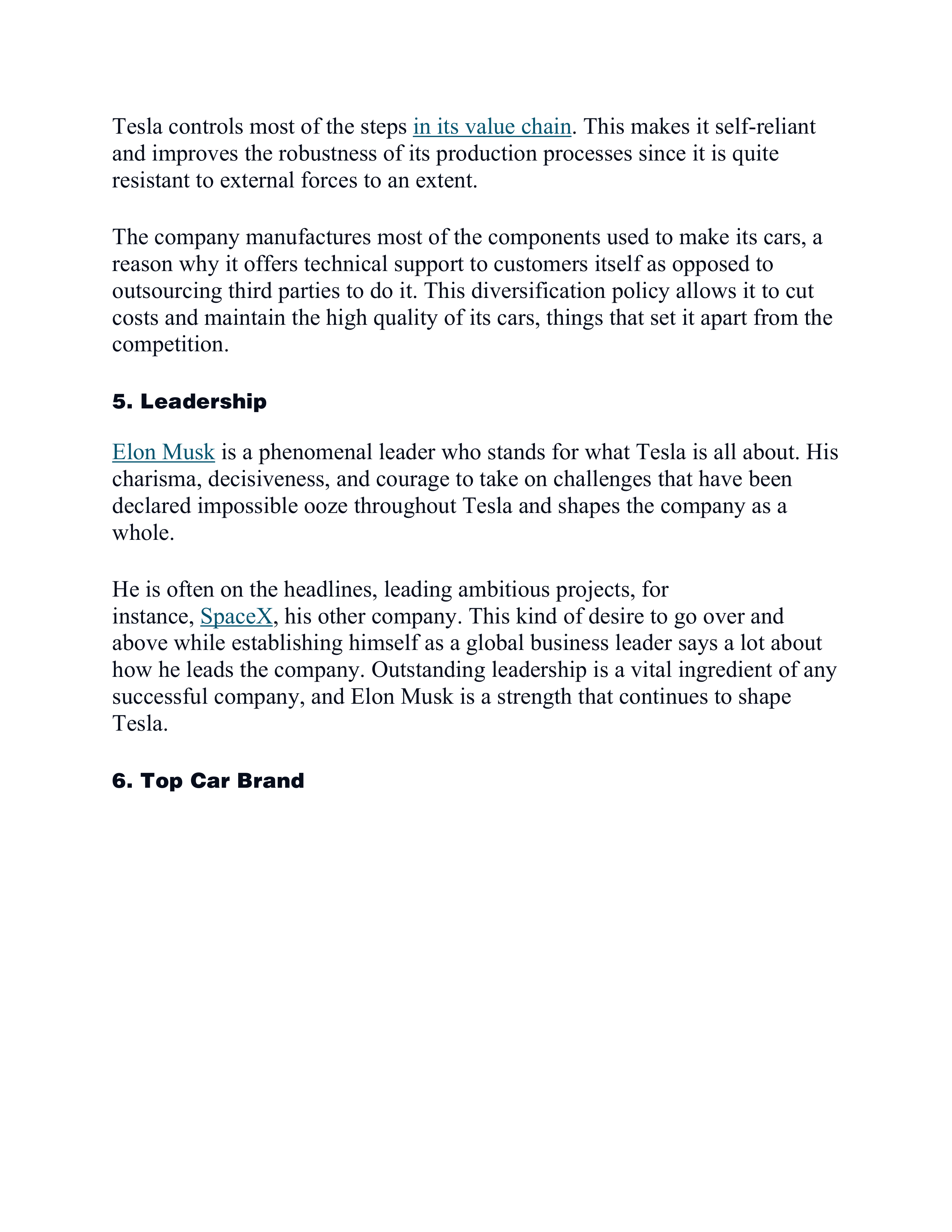 Tesla Swot Analysis  — page 4