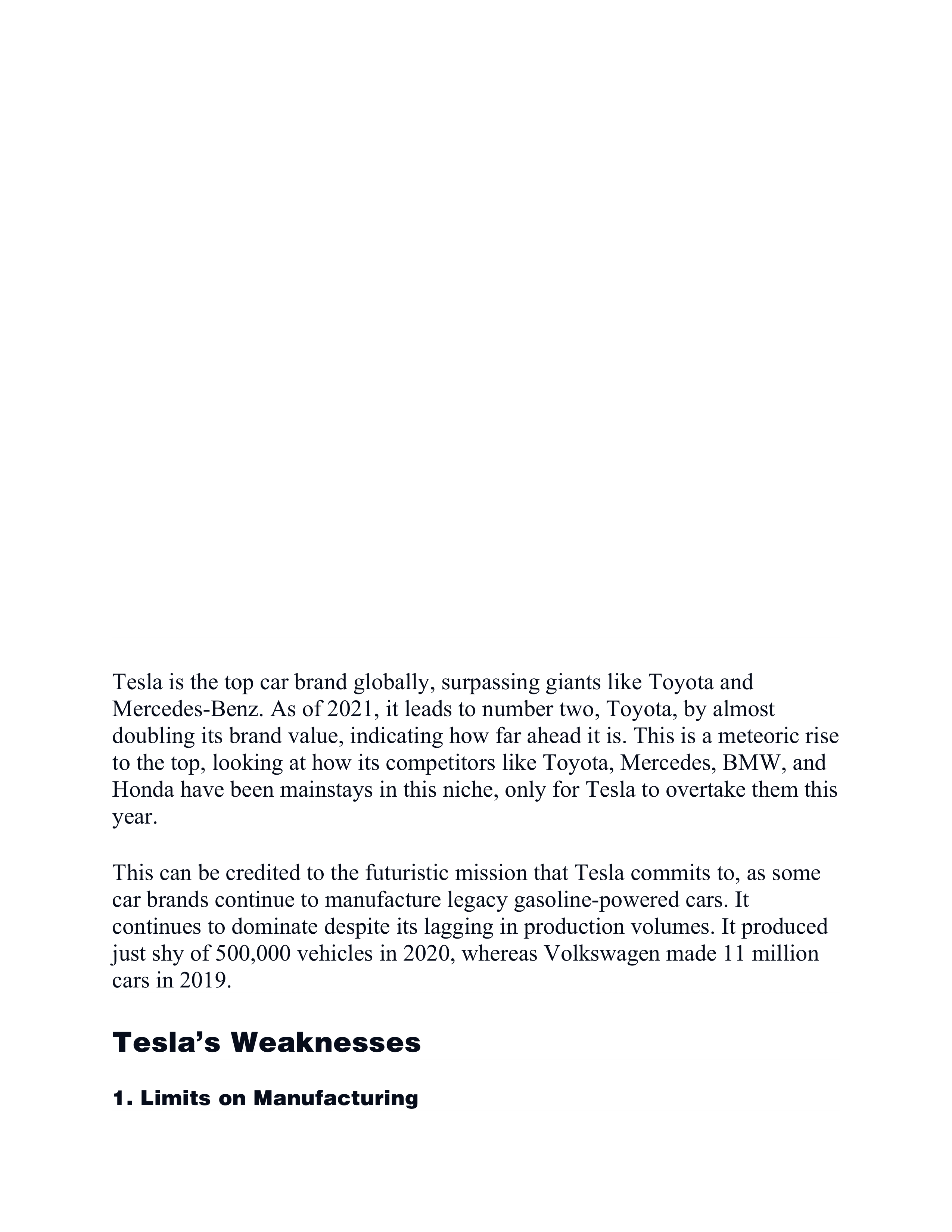 Tesla Swot Analysis  — page 5