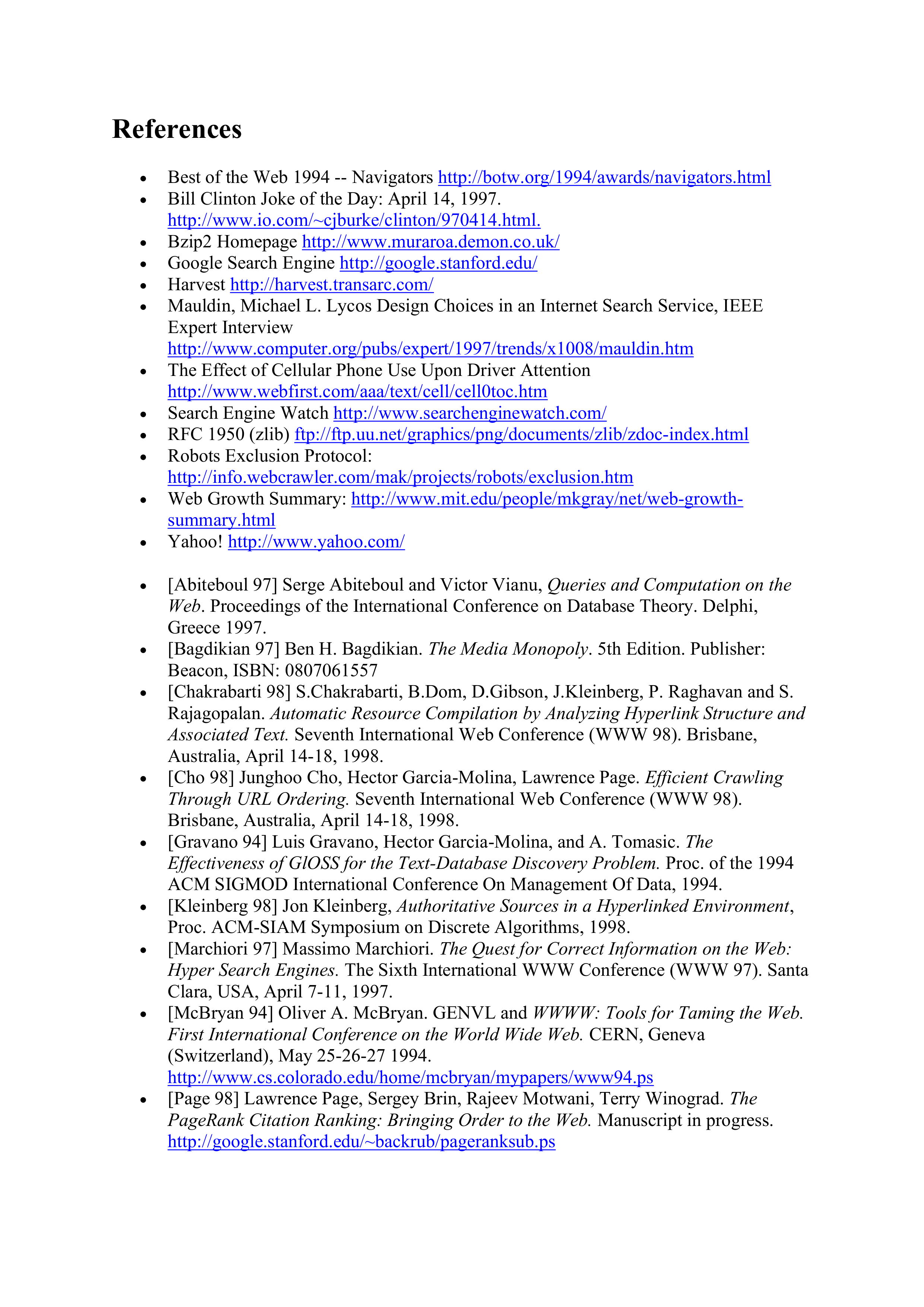 Large-Scale Hypertextual Web Search Engine Research Paper by Stanford University — page 18