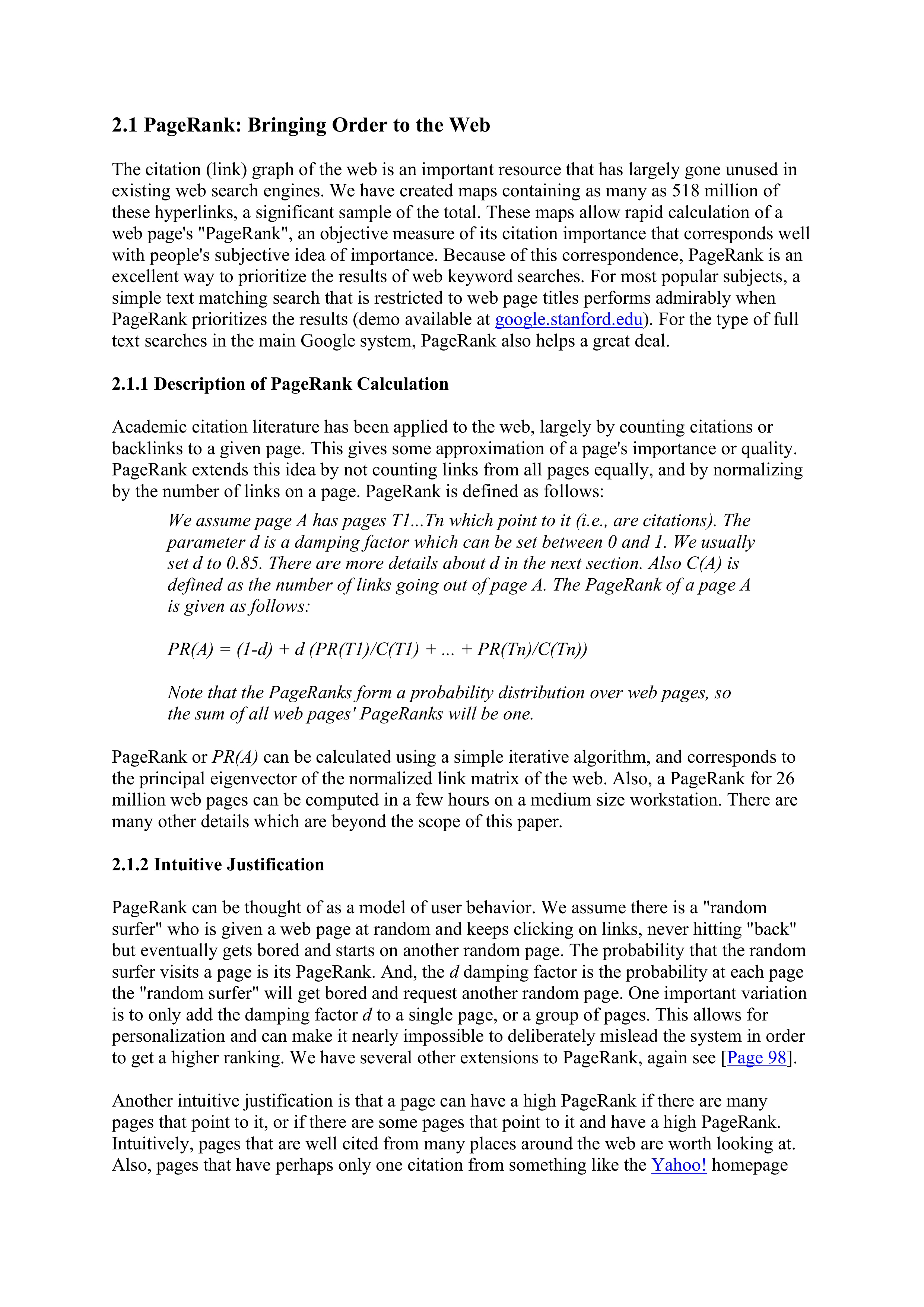 Large-Scale Hypertextual Web Search Engine Research Paper by Stanford University — page 4