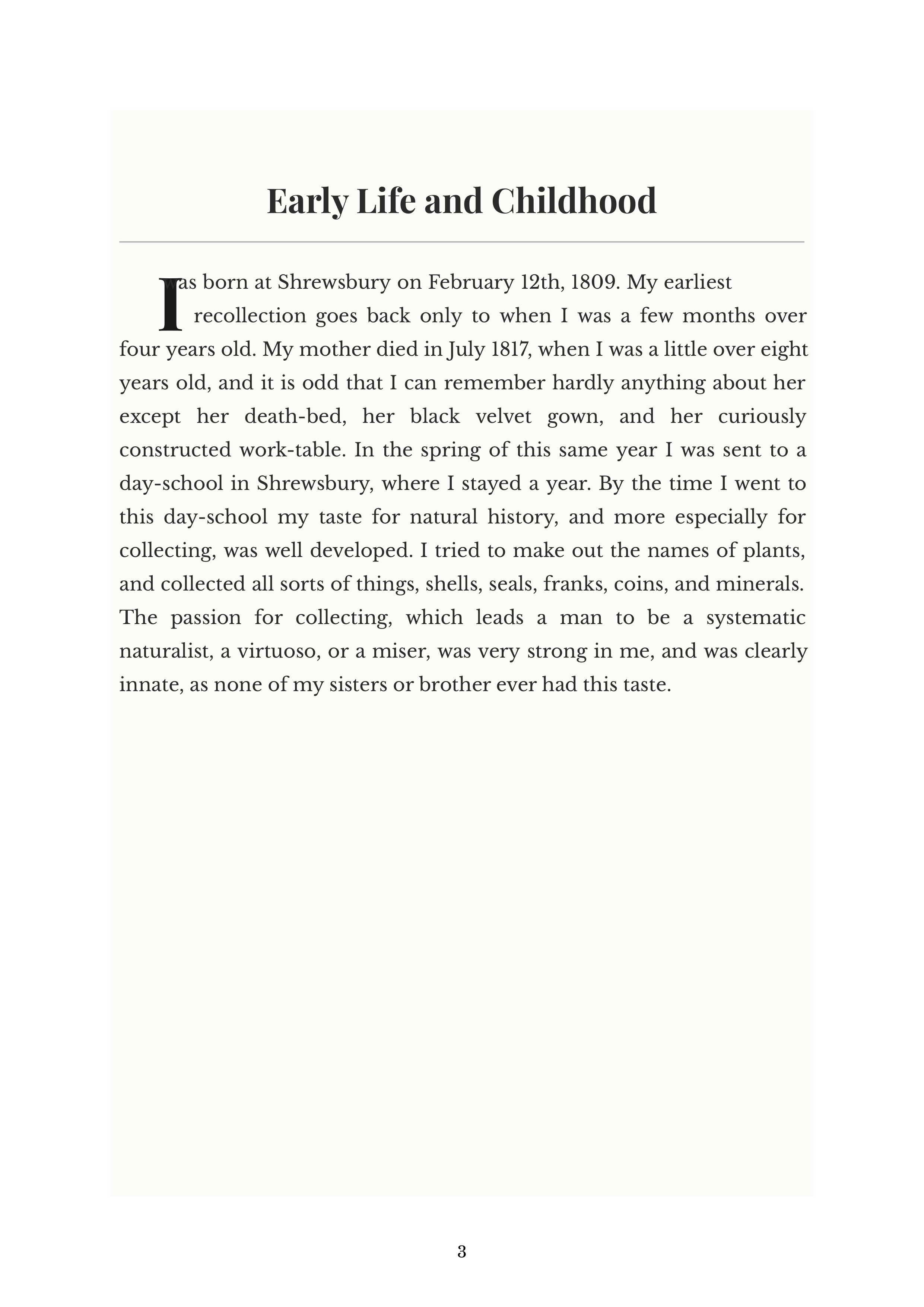 The Autobiography of Charles Darwin by Charles Darwin Naturalist Autobiography — page 3