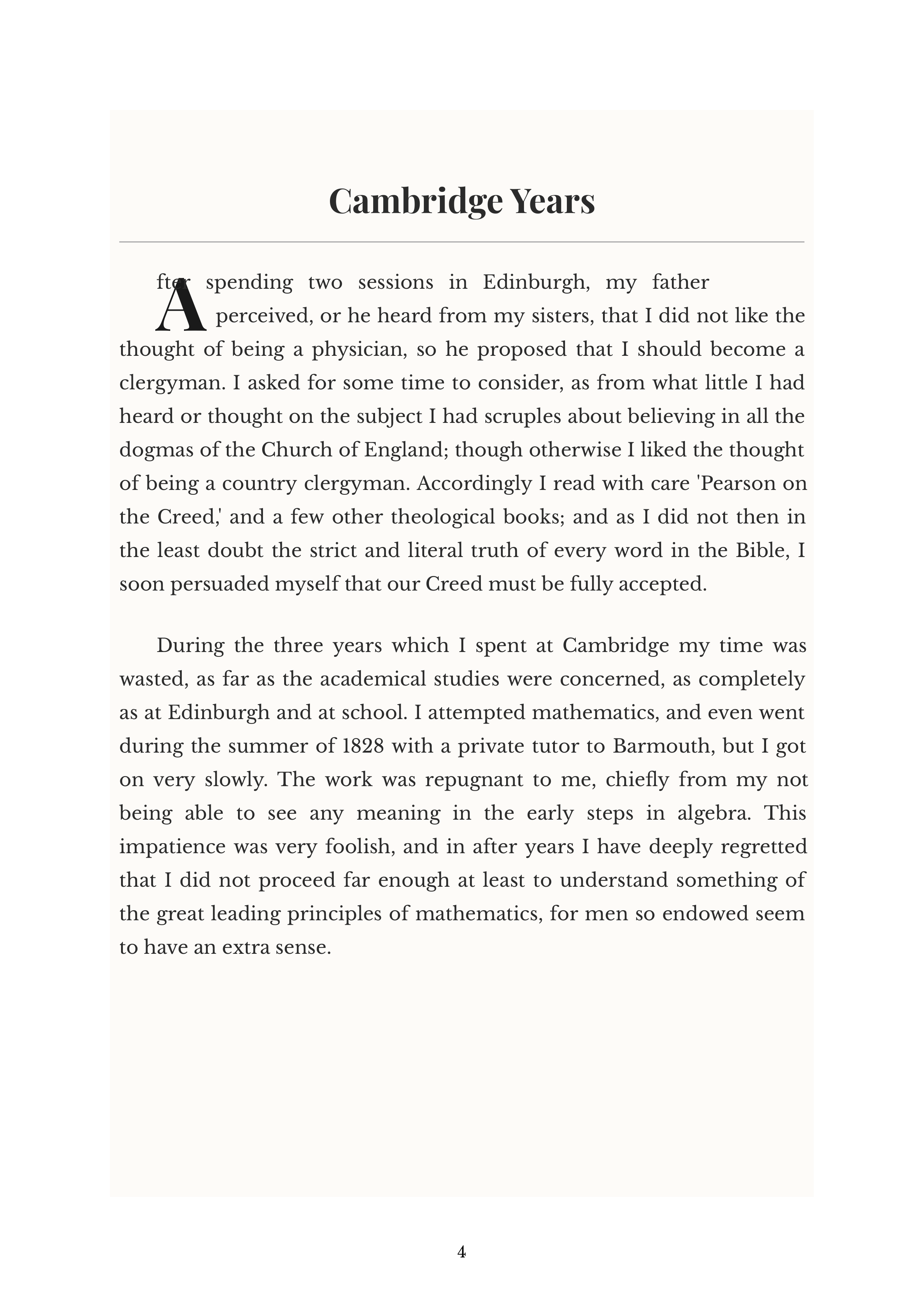 The Autobiography of Charles Darwin by Charles Darwin Naturalist Autobiography — page 4