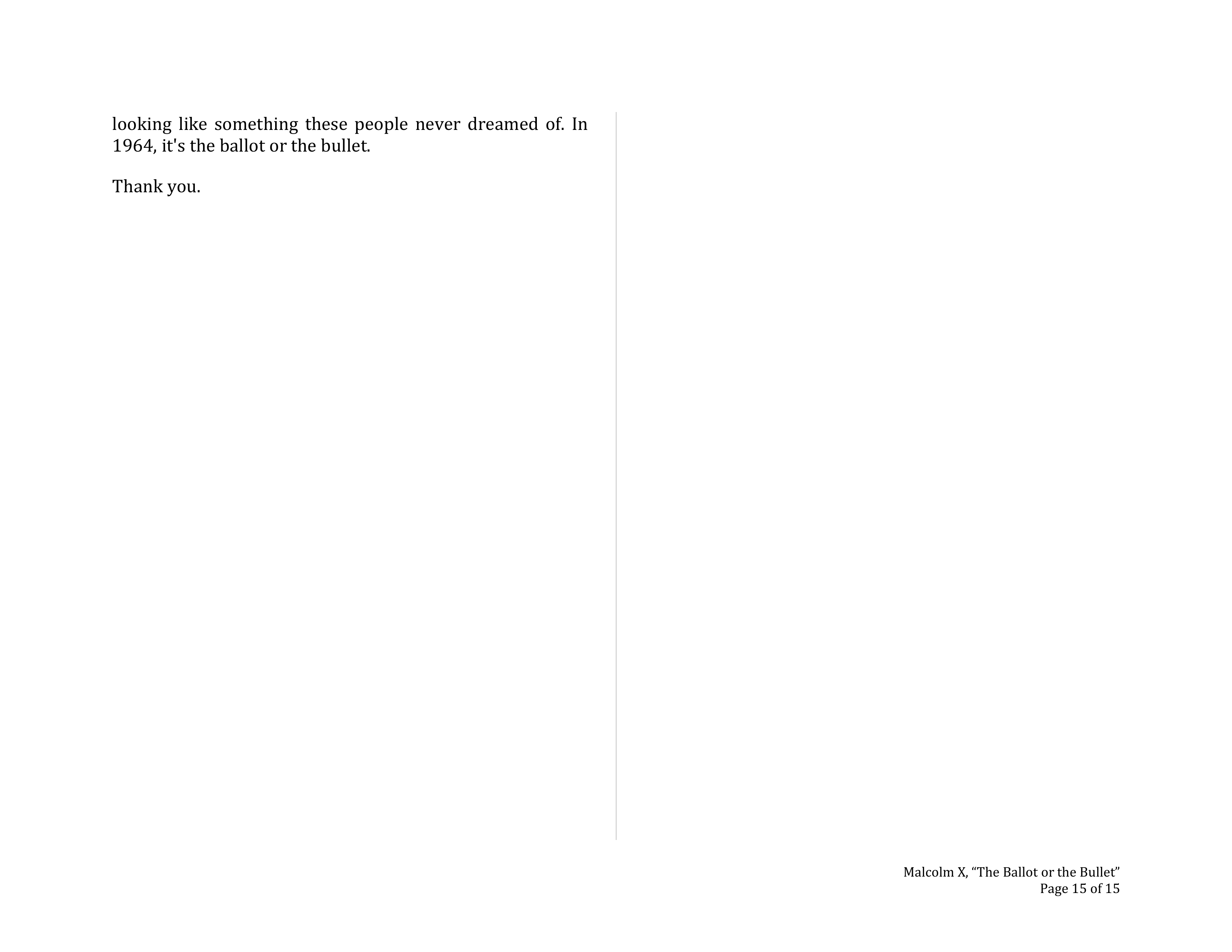 The Ballot or the Bullet Persuasive Speech — page 15