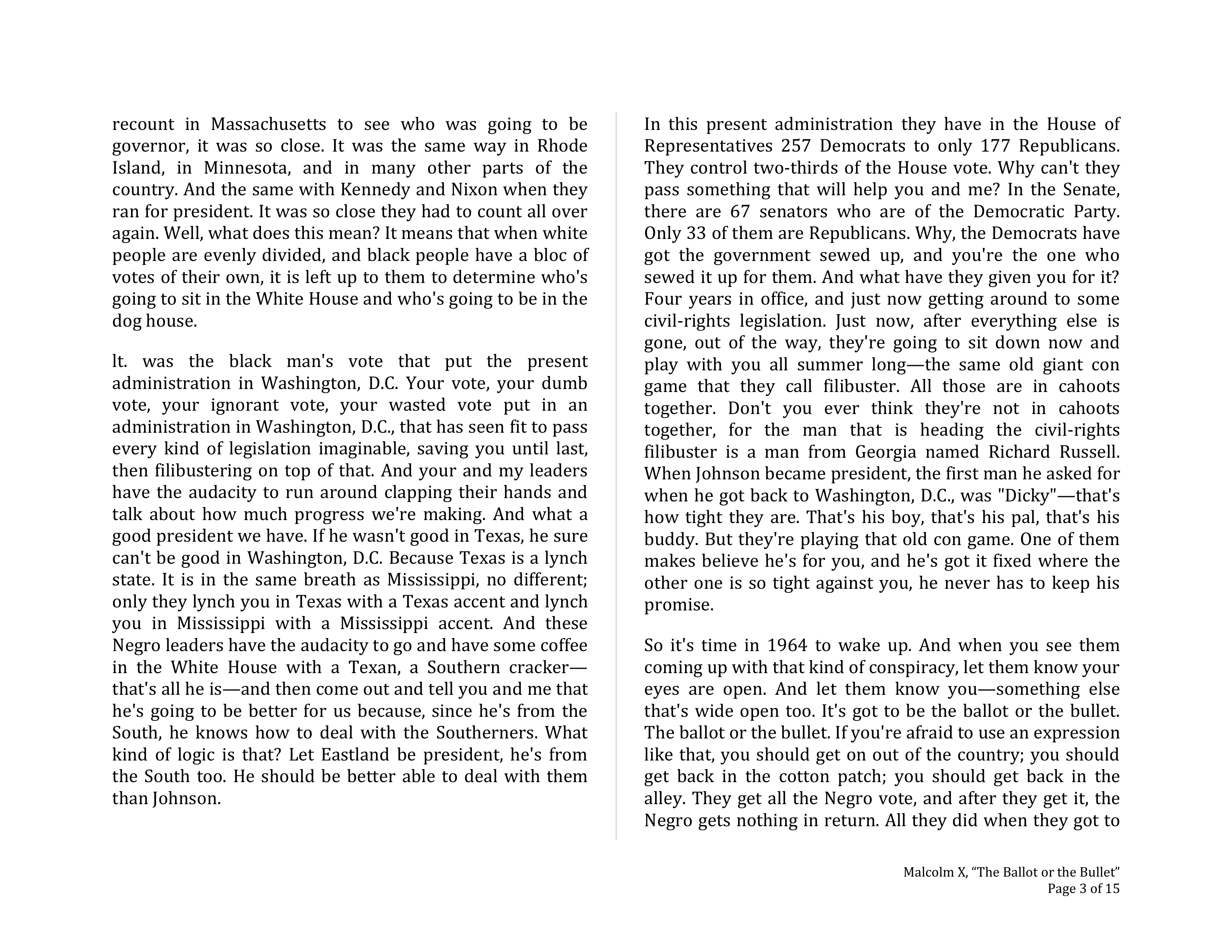 The Ballot or the Bullet Persuasive Speech — page 3